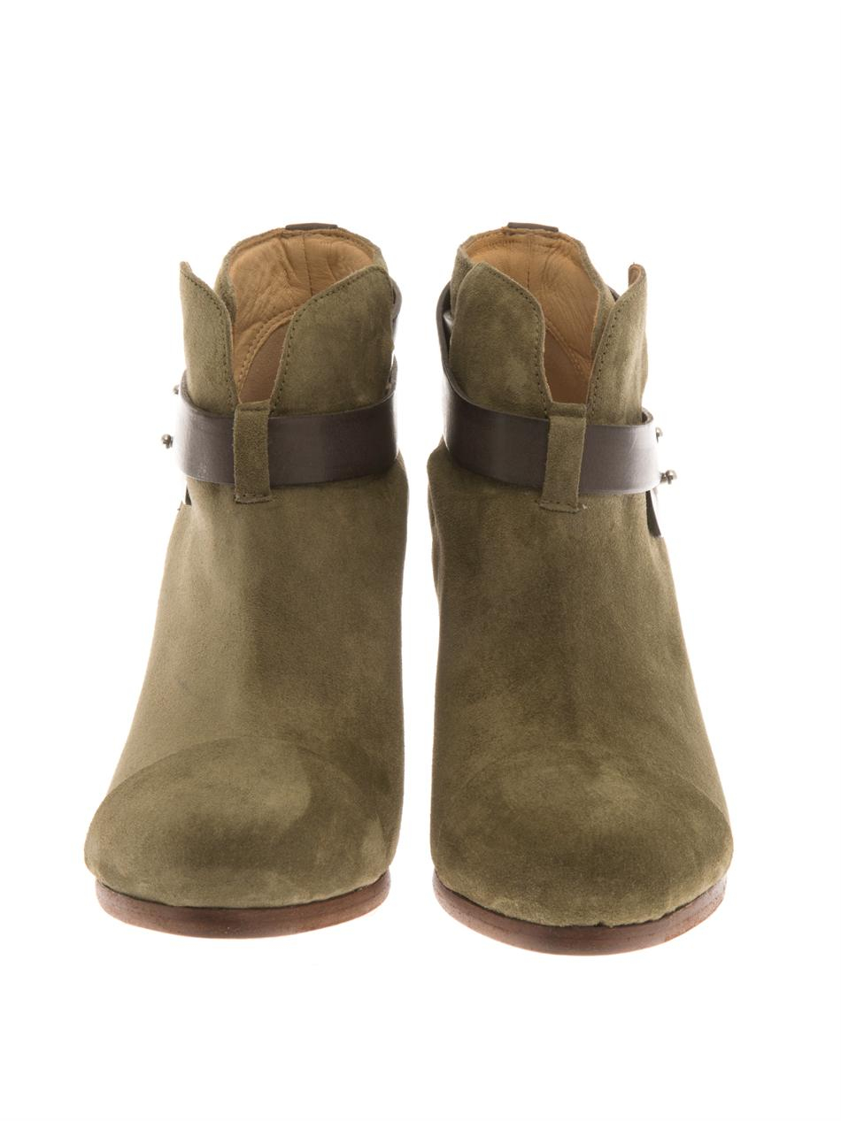 Lyst - Rag & Bone Harrow Suede And Leather Ankle-Boots in Natural