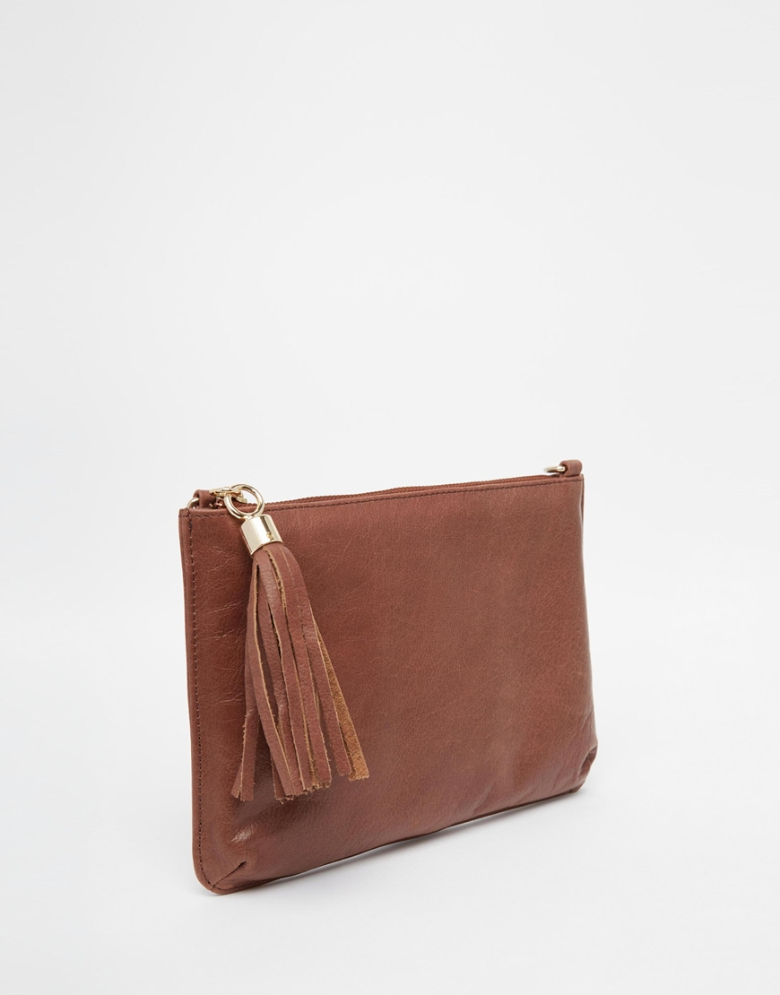 Tan Leather Clutch Bag 2025