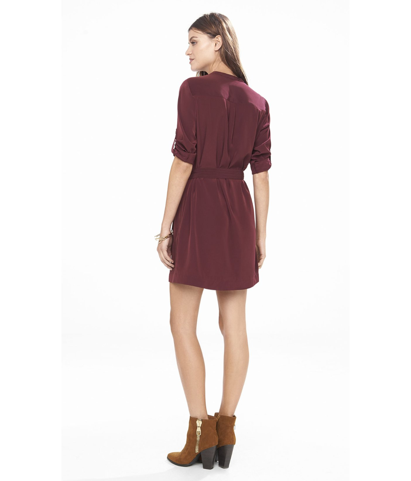 berry shirt dress