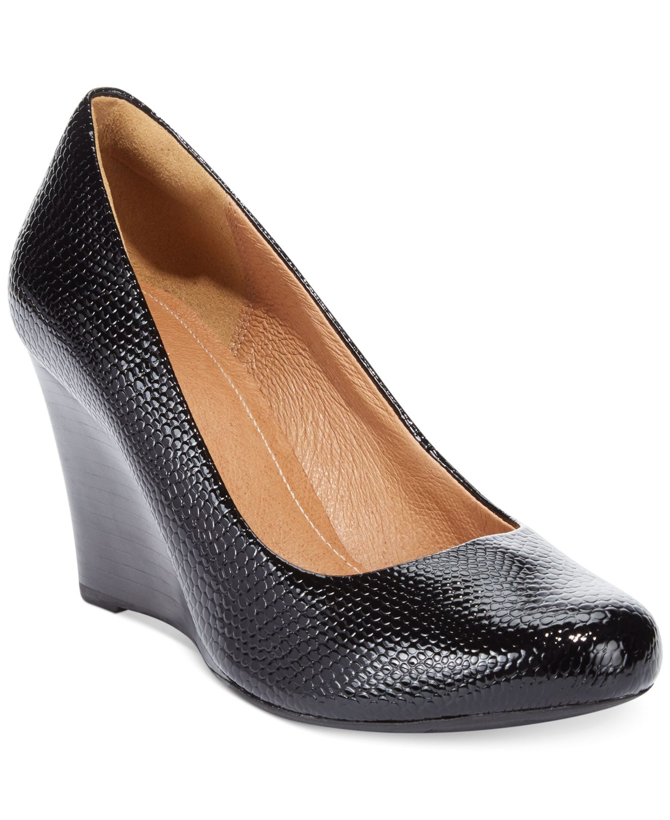 clarks black wedges