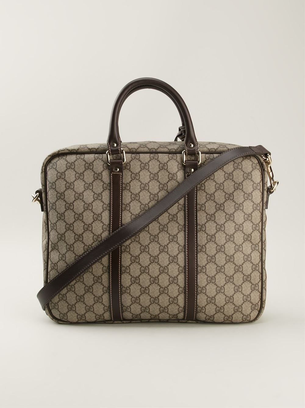 Gucci Signature Monogram Laptop Bag in Natural | Lyst