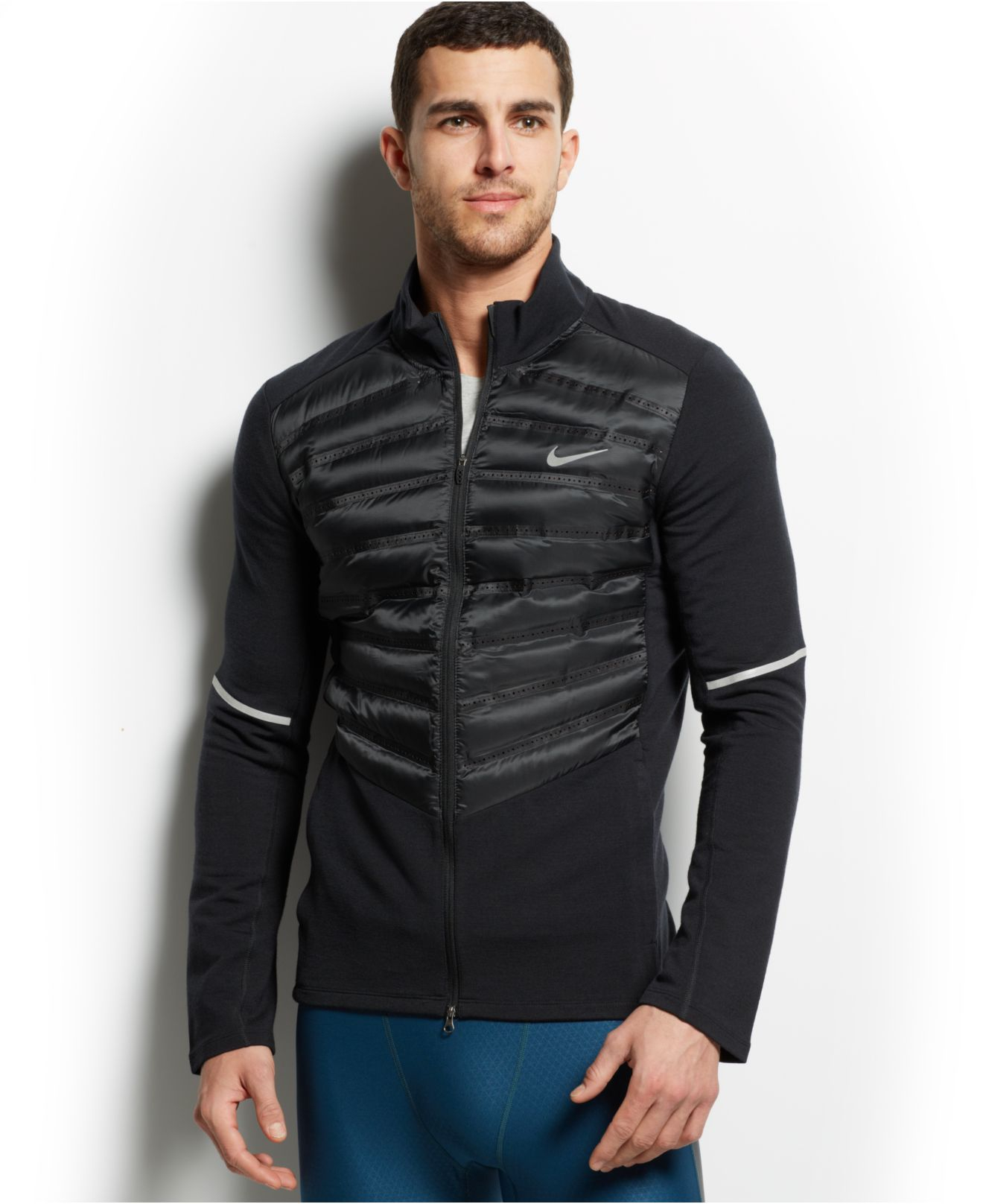 Nike Aeroloft Hybrid Down Jacket in Black for Men | Lyst