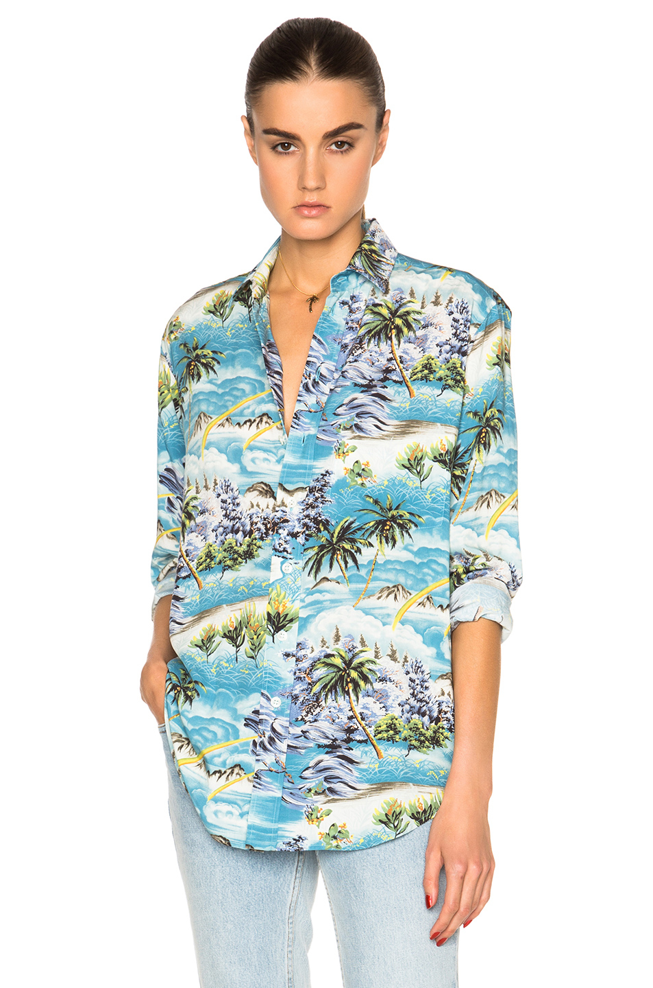 Saint Laurent Synthetic Hawaiian Shirt - Lyst