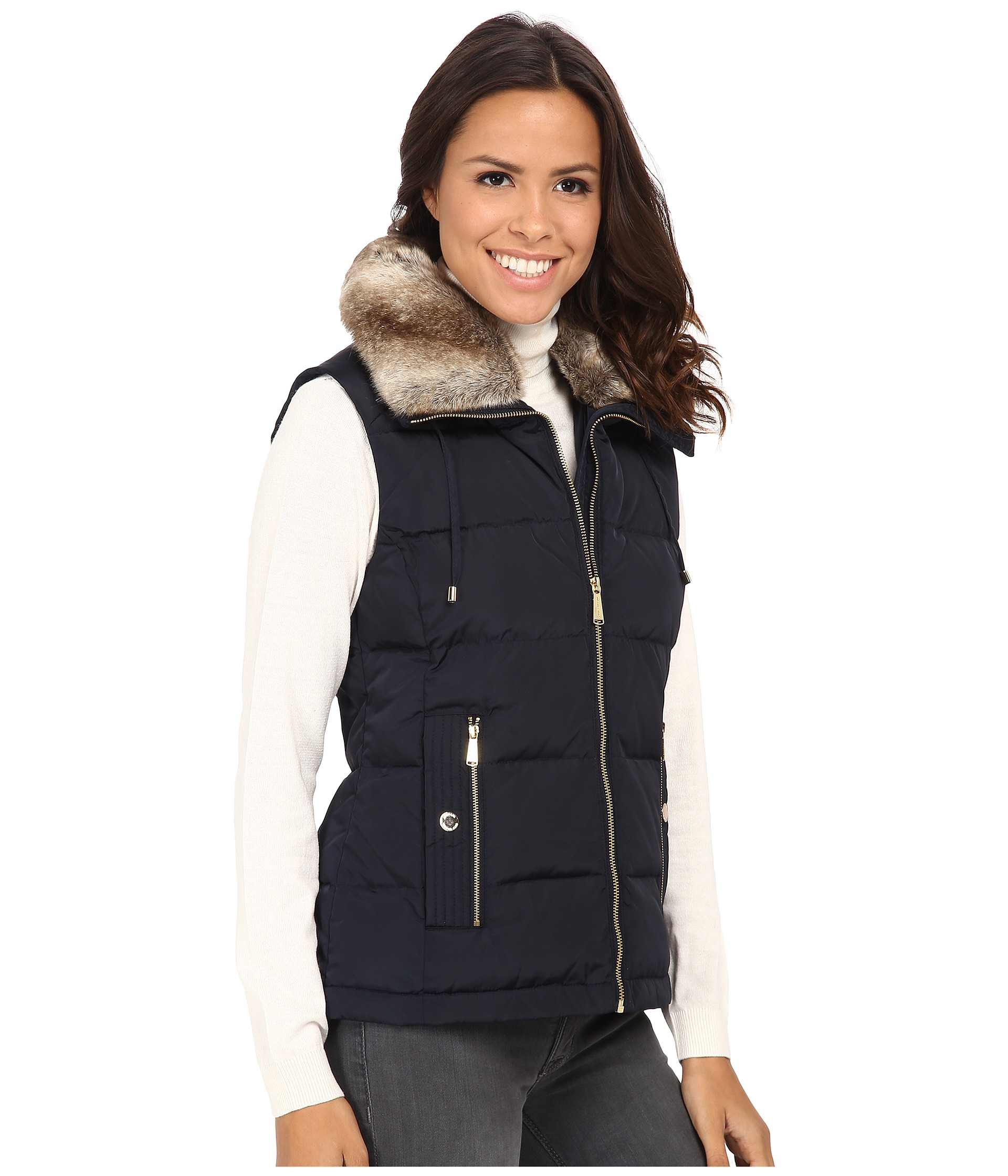 michael kors vest womens navy