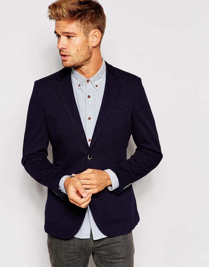 Esprit Jersey Blazer In Slim Fit in Blue for Men | Lyst