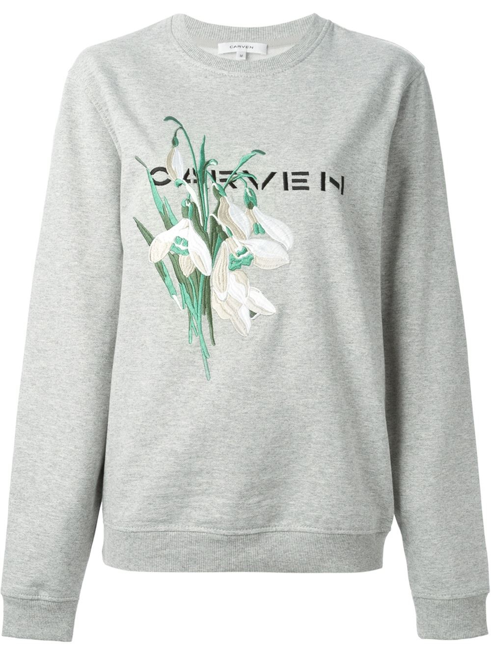 Carven Flower Embroidered Sweatshirt in Gray for Men (grey) | Lyst
