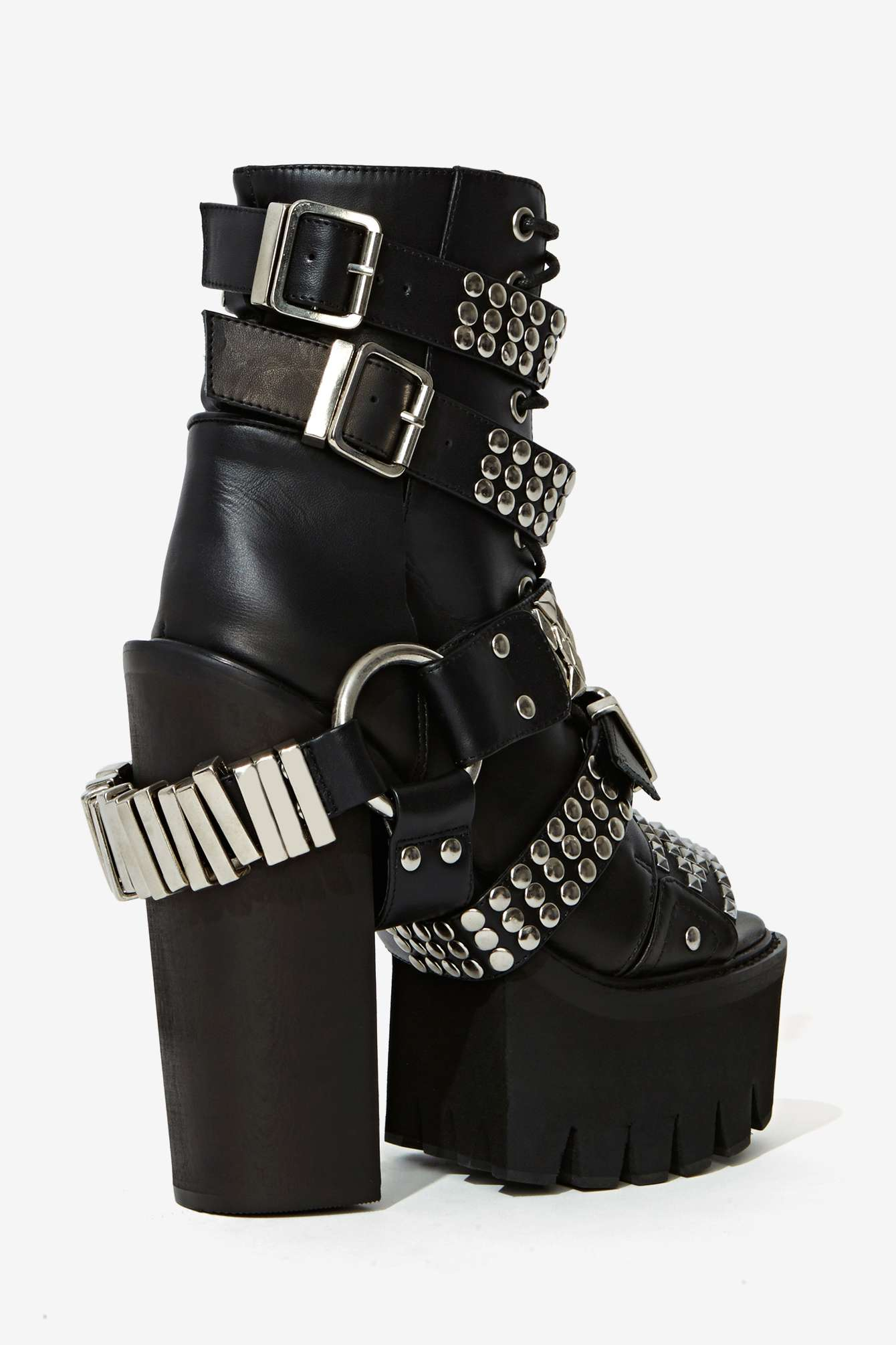Jeffrey Campbell Mestizo Studded Leather Boot in Black - Lyst