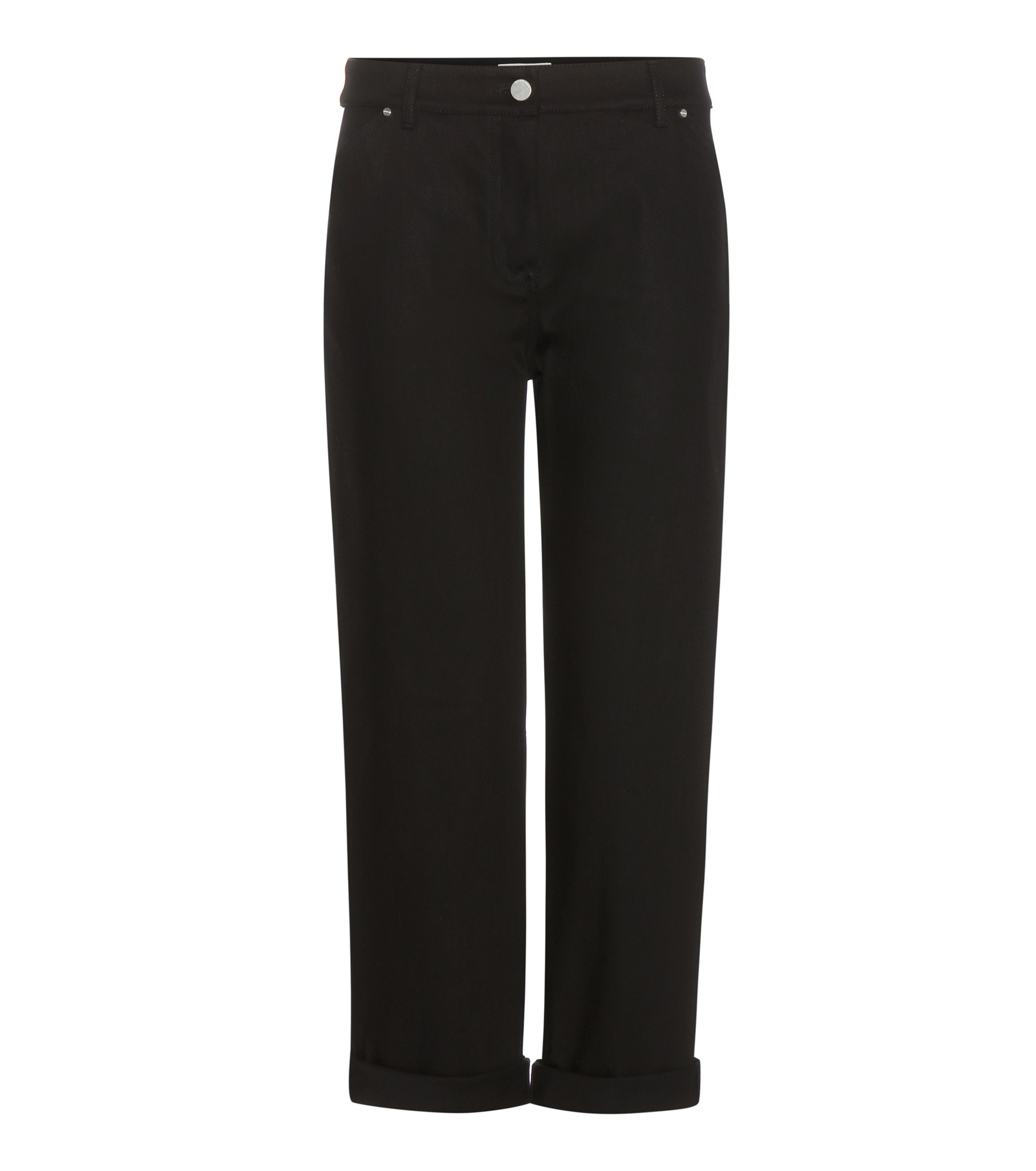 black cropped straight jeans