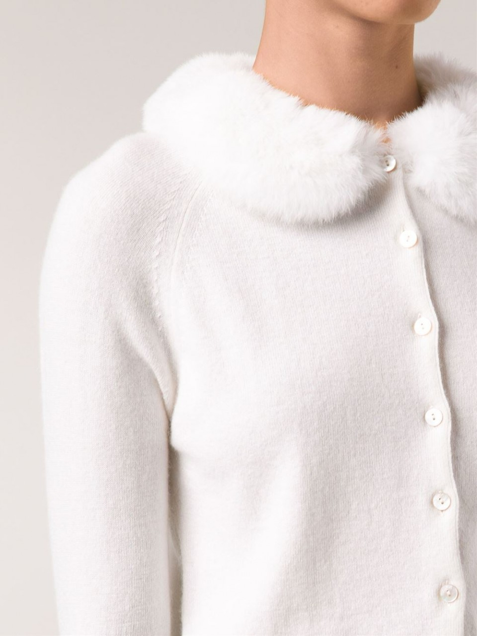 fur cardigan white