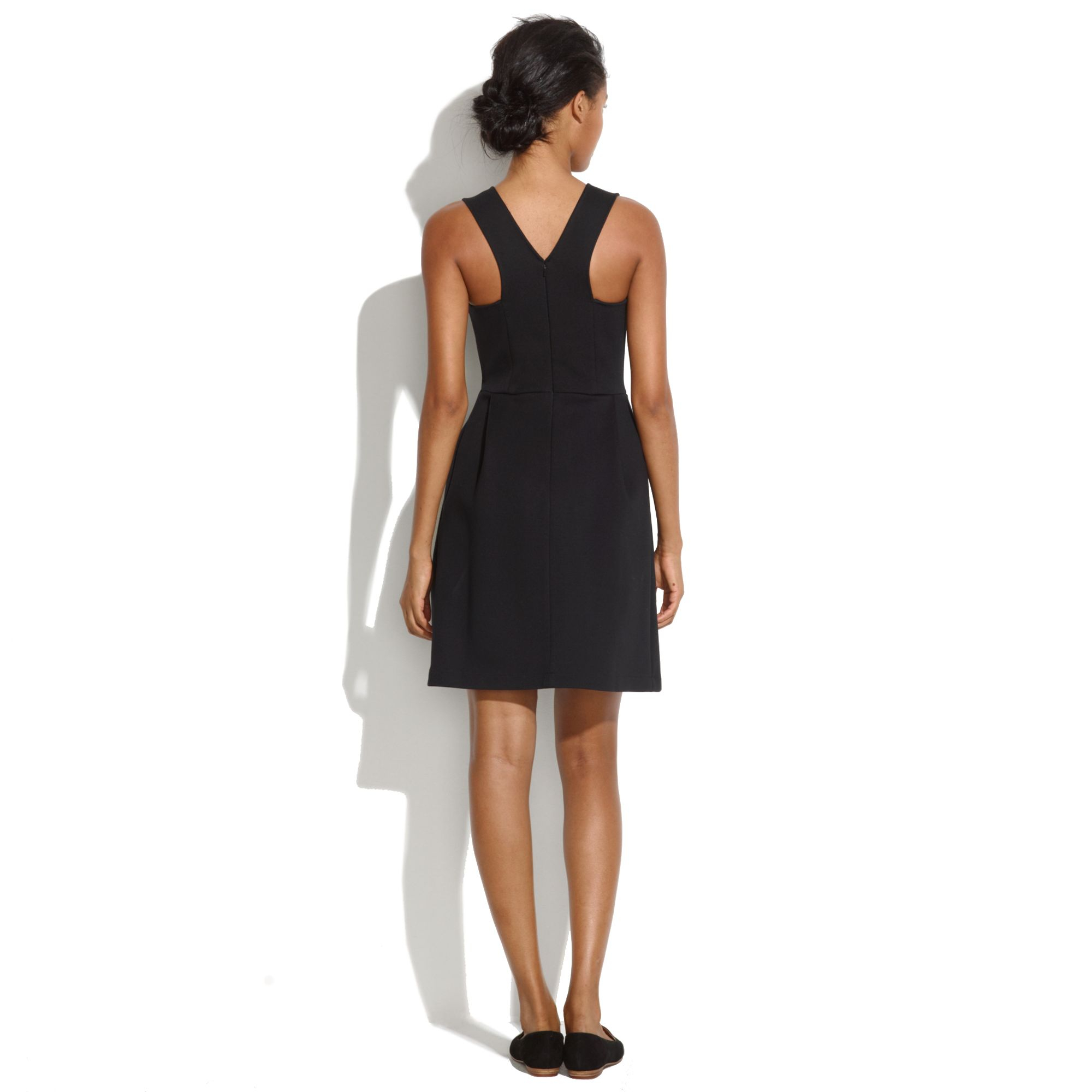 Lyst - Madewell Boxpleat Dress in Black