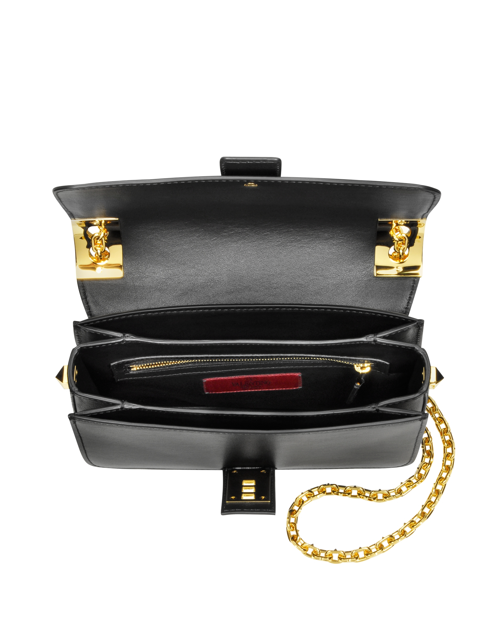 Valentino My Rockstud Black Leather Chain Shoulder Bag in Metallic - Lyst