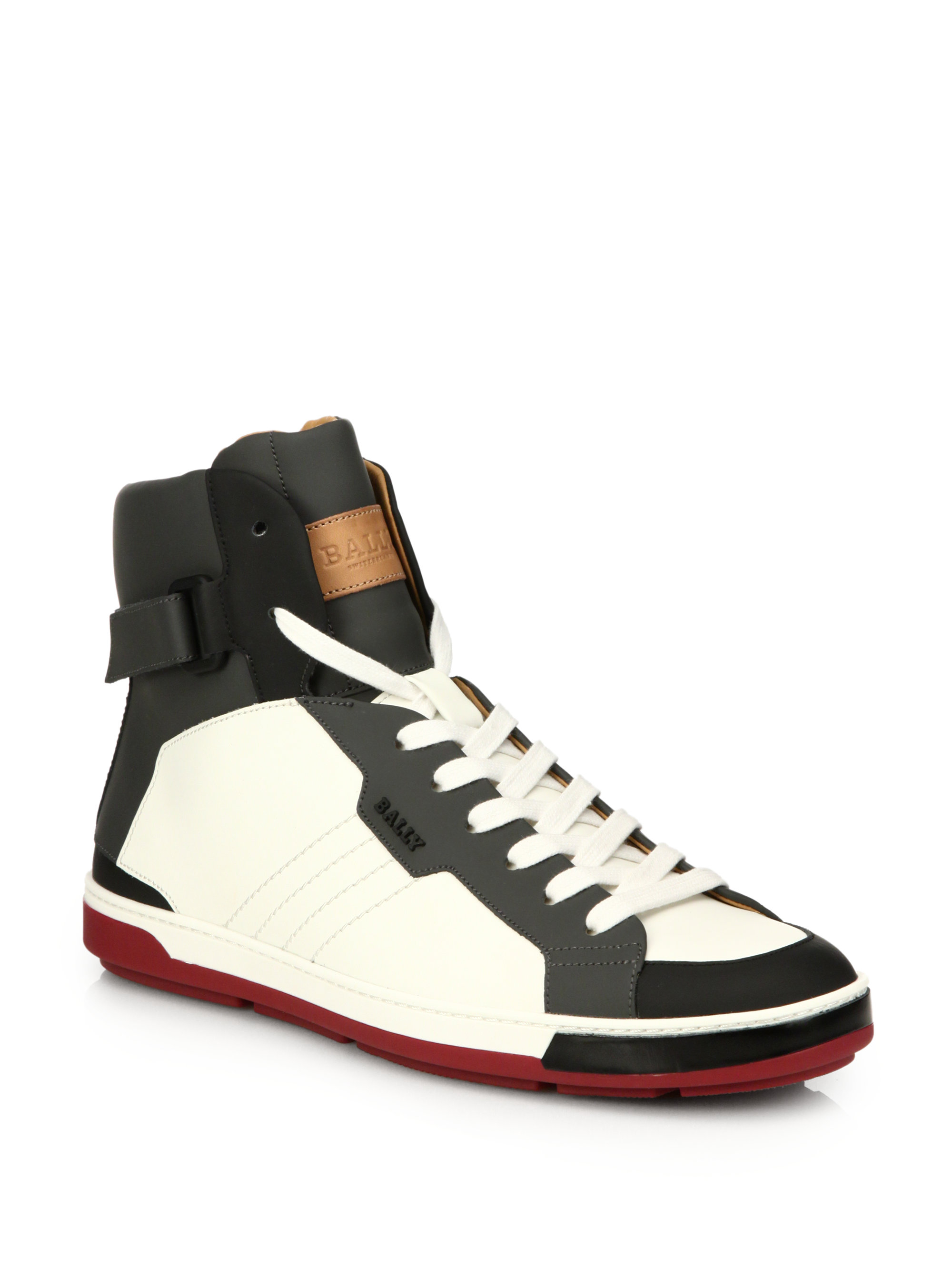 Bally Aikane Leather High-Top Sneakers 