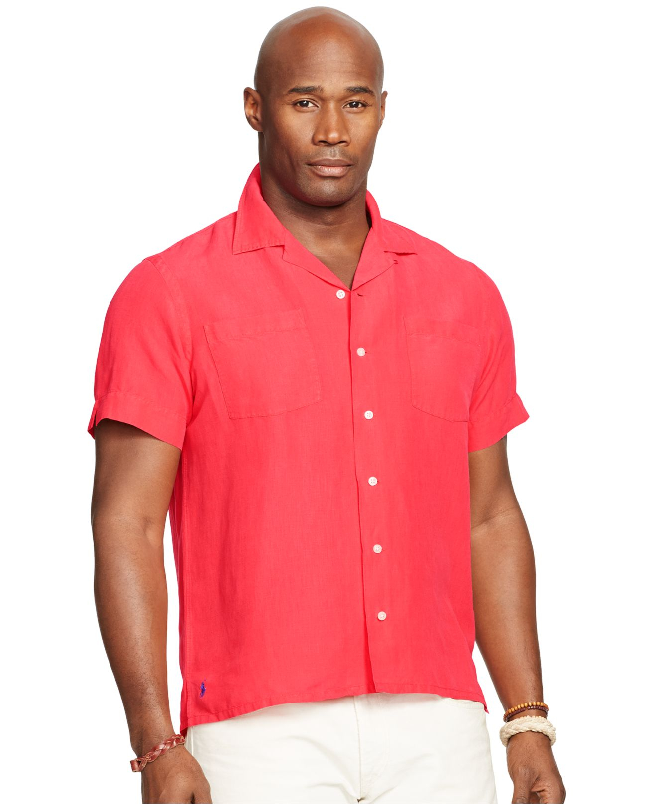 Polo Ralph Lauren Big And Tall Linen-Silk Camp Shirt in Red for Men ...