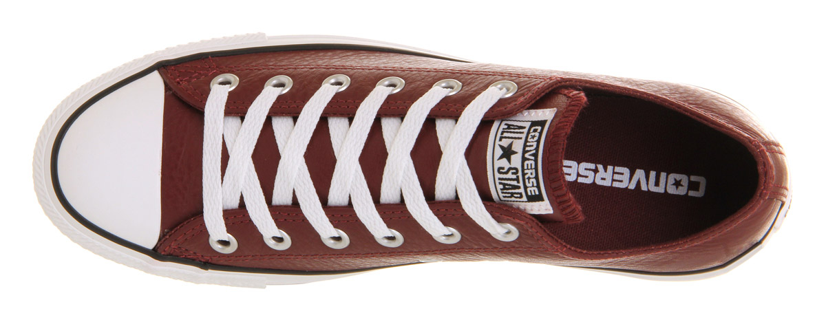 red leather converse low top