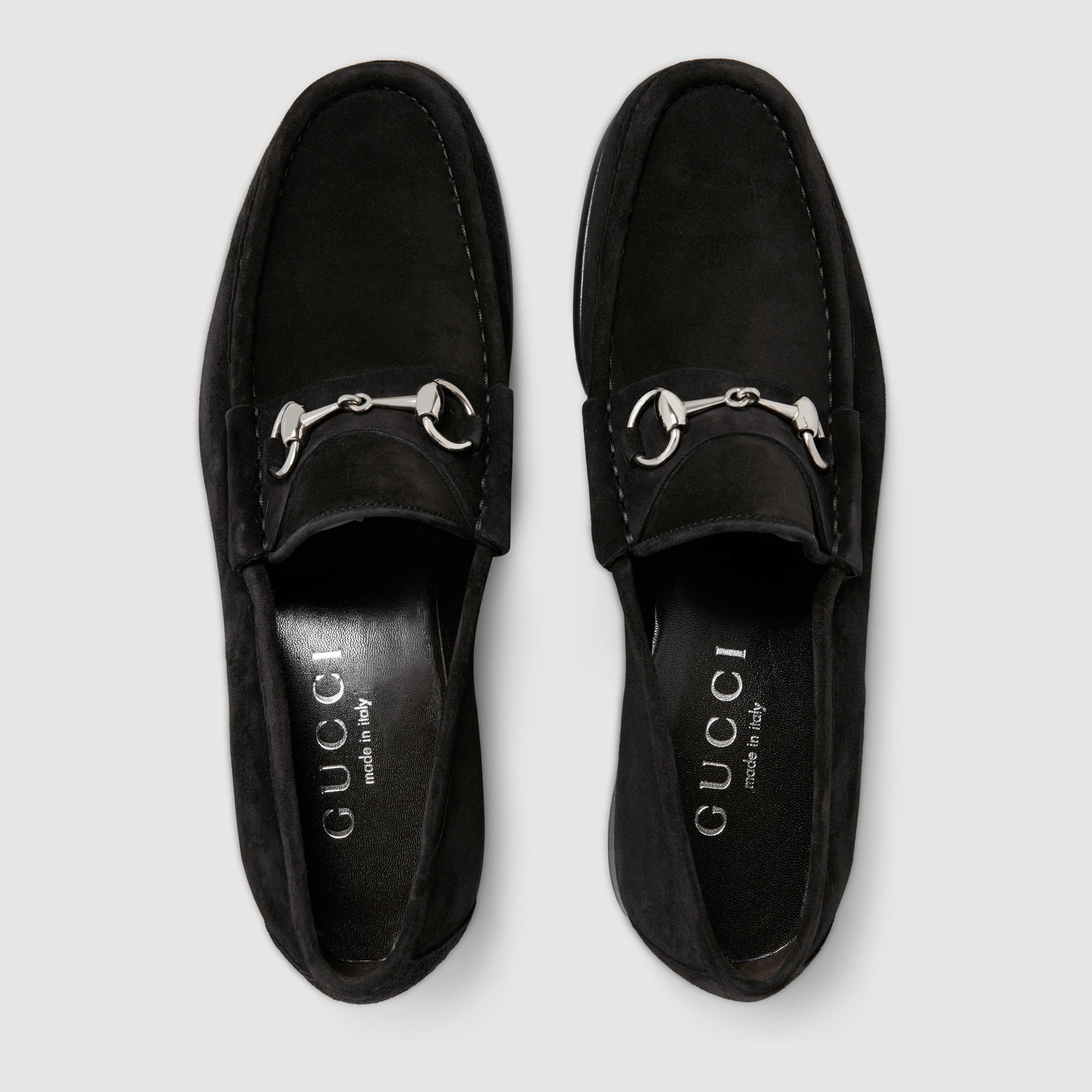Gucci Horsebit Suede Loafer in Black for Men | Lyst