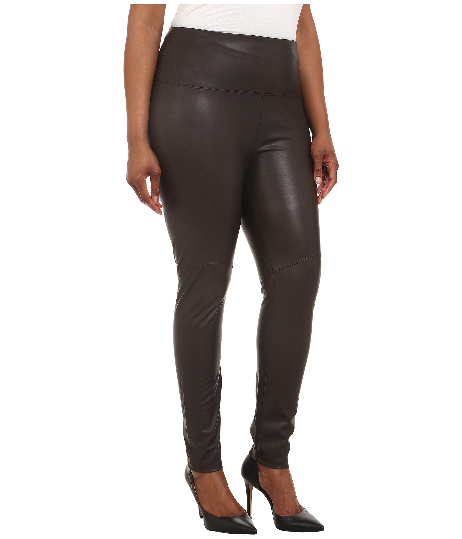 brown leather leggings womens plus