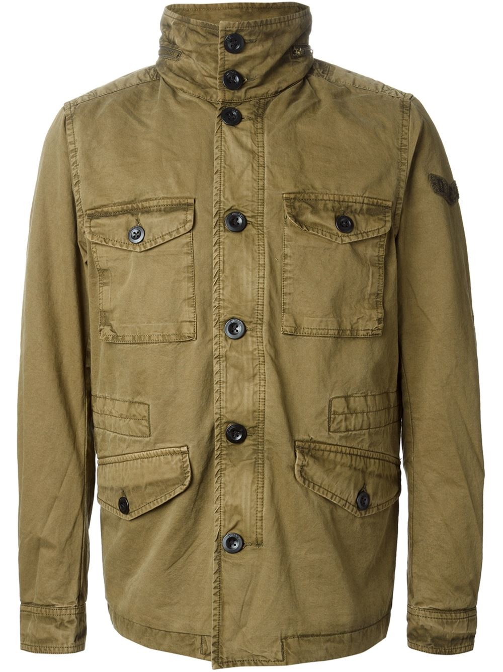 DIESEL Military Style Jacket in Green for Men | Lyst UK