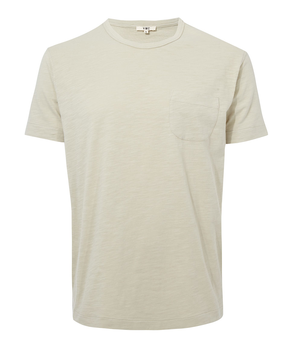 Lyst - Ymc Light Beige Classic Cotton Pocket T-shirt in Natural for Men