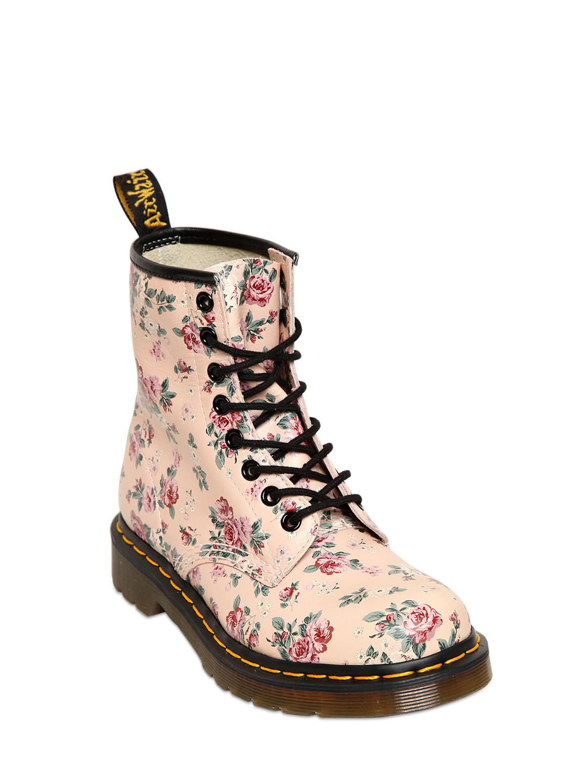 Dr. Martens 30Mm Floral Printed Core Leather Boots in Pink | Lyst