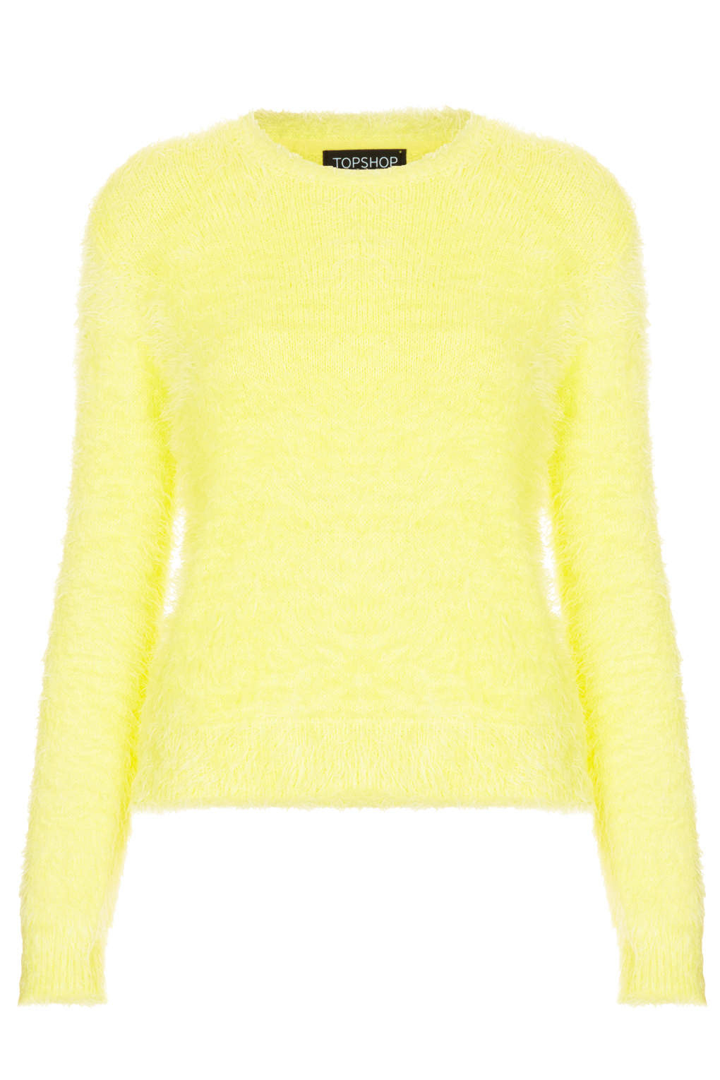 Lyst - Topshop Knitted Fluffy Crew Jumper in Yellow