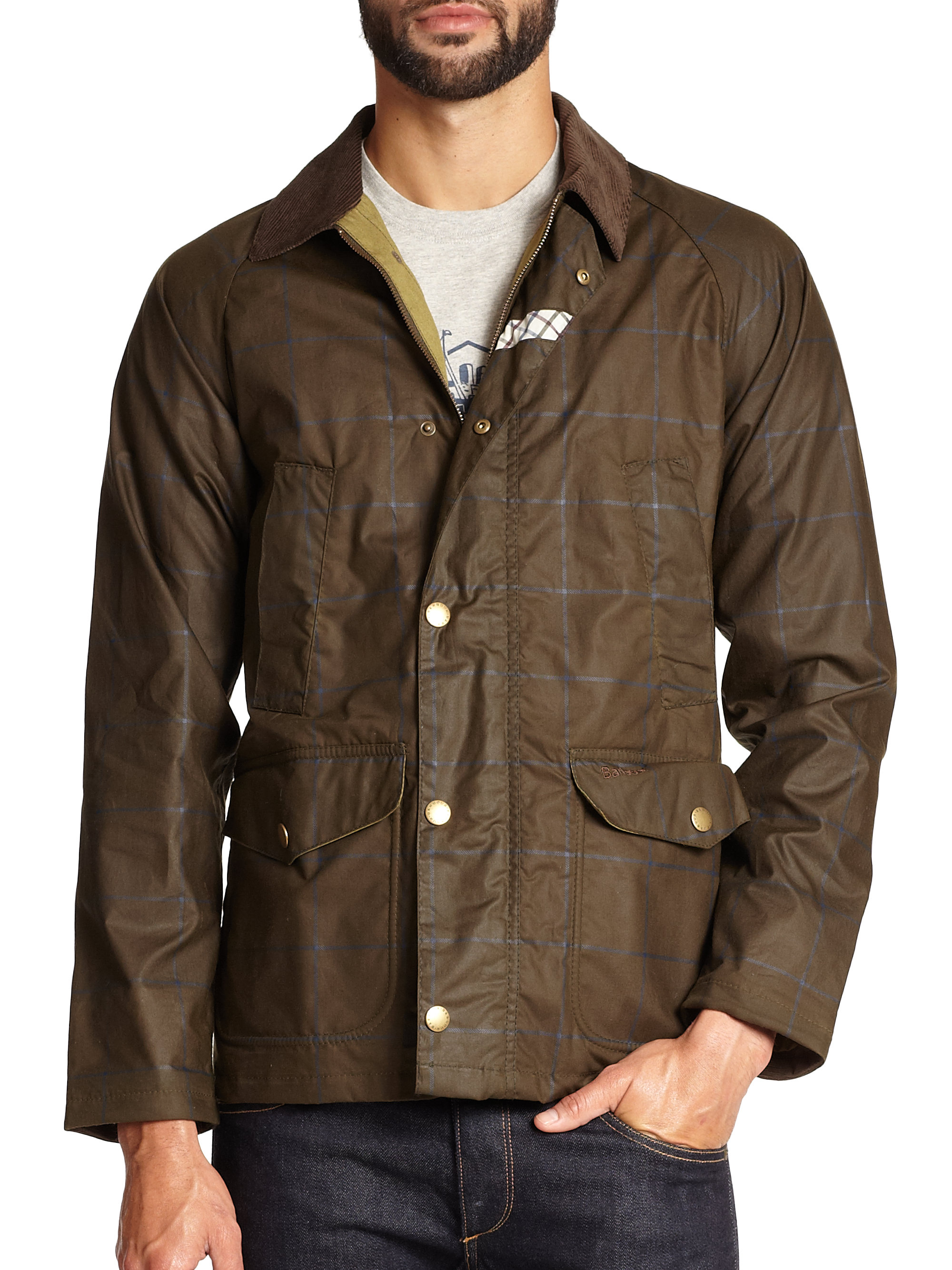 Barbour Coltdale Waxed Cotton  Jacket  in Olive Green for 