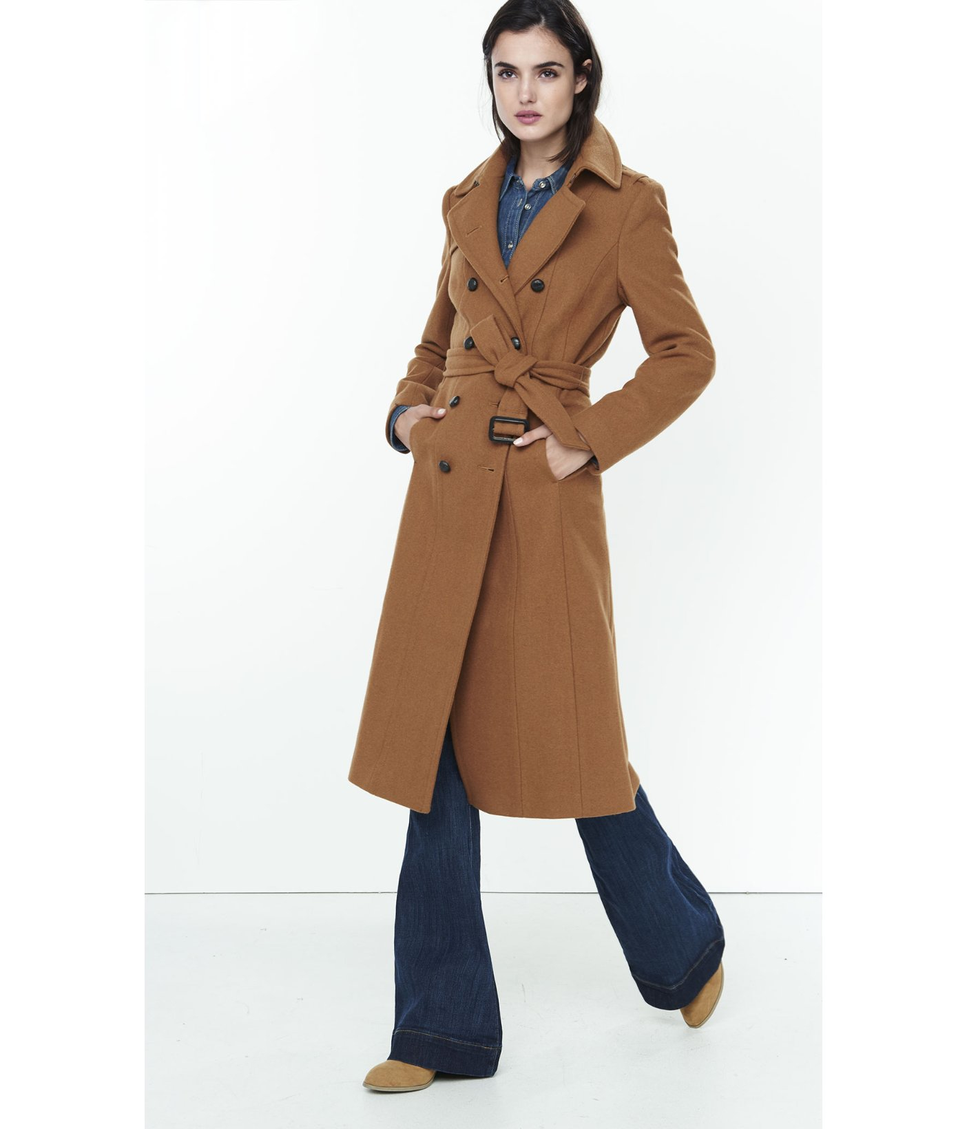 long wool trench coat