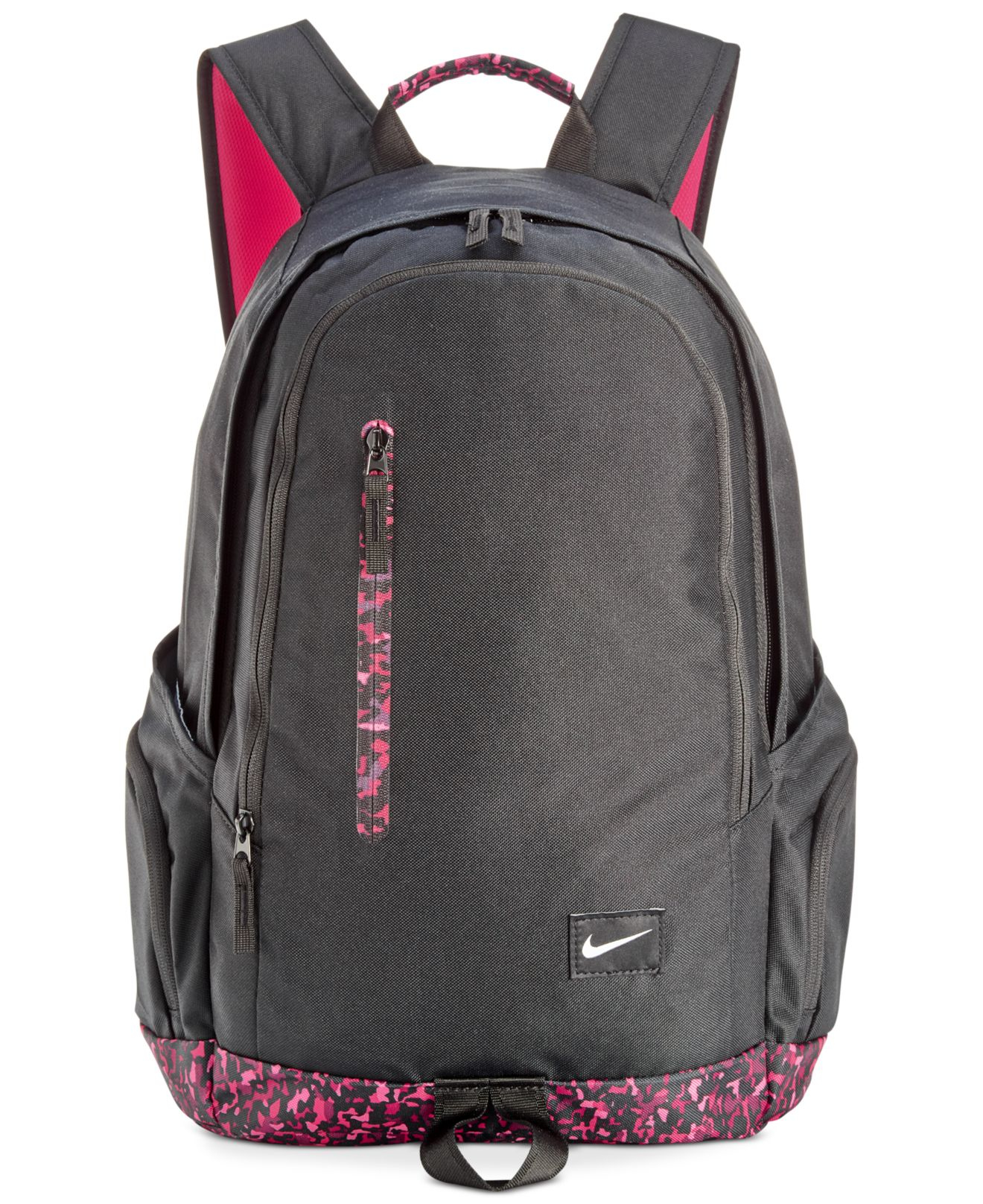 nike pink and black backpack