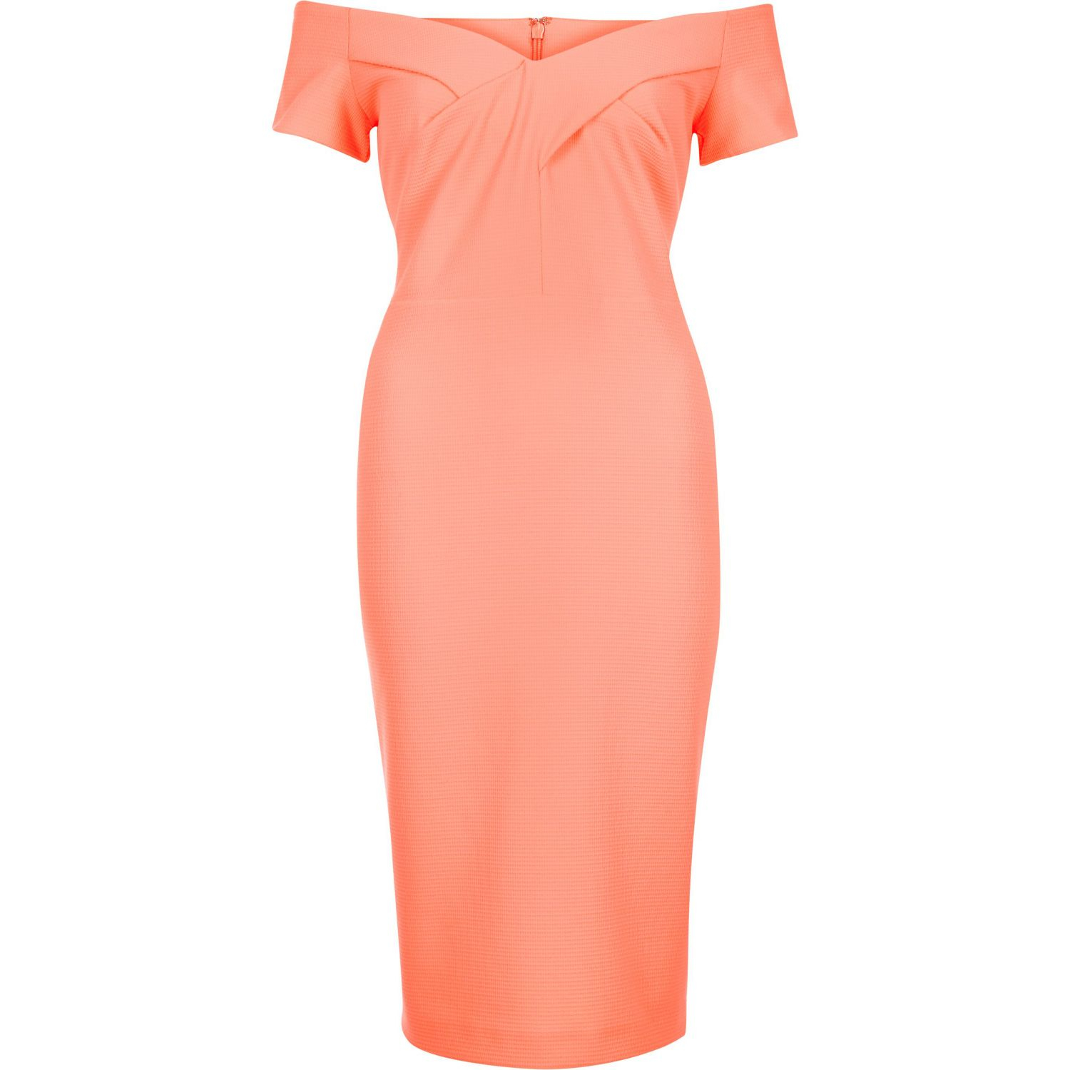 river island orange midi dress