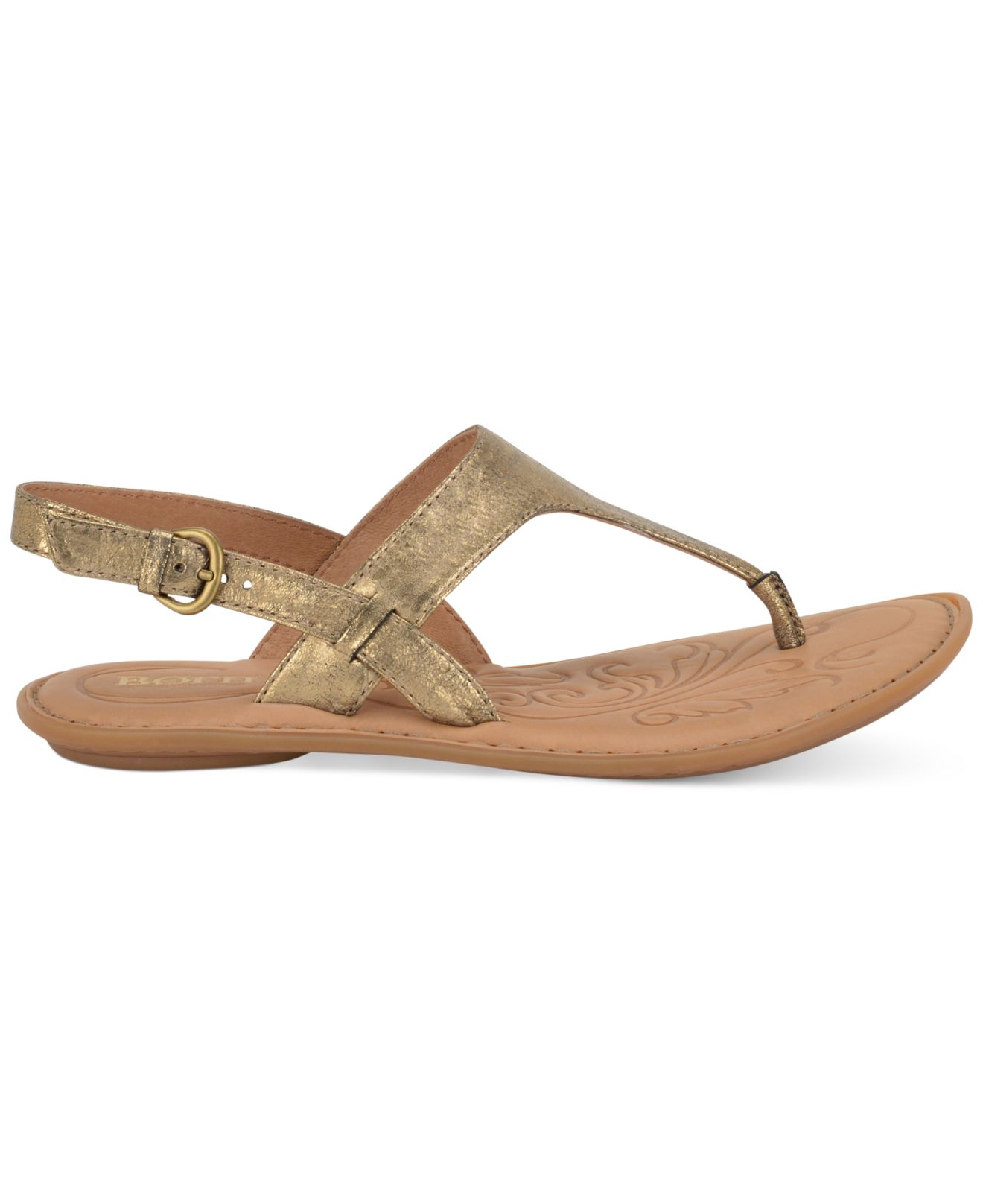 fear Premier manipulate Born Mariel Flat Thong Sandals in Antique Gold (Metallic) | Lyst