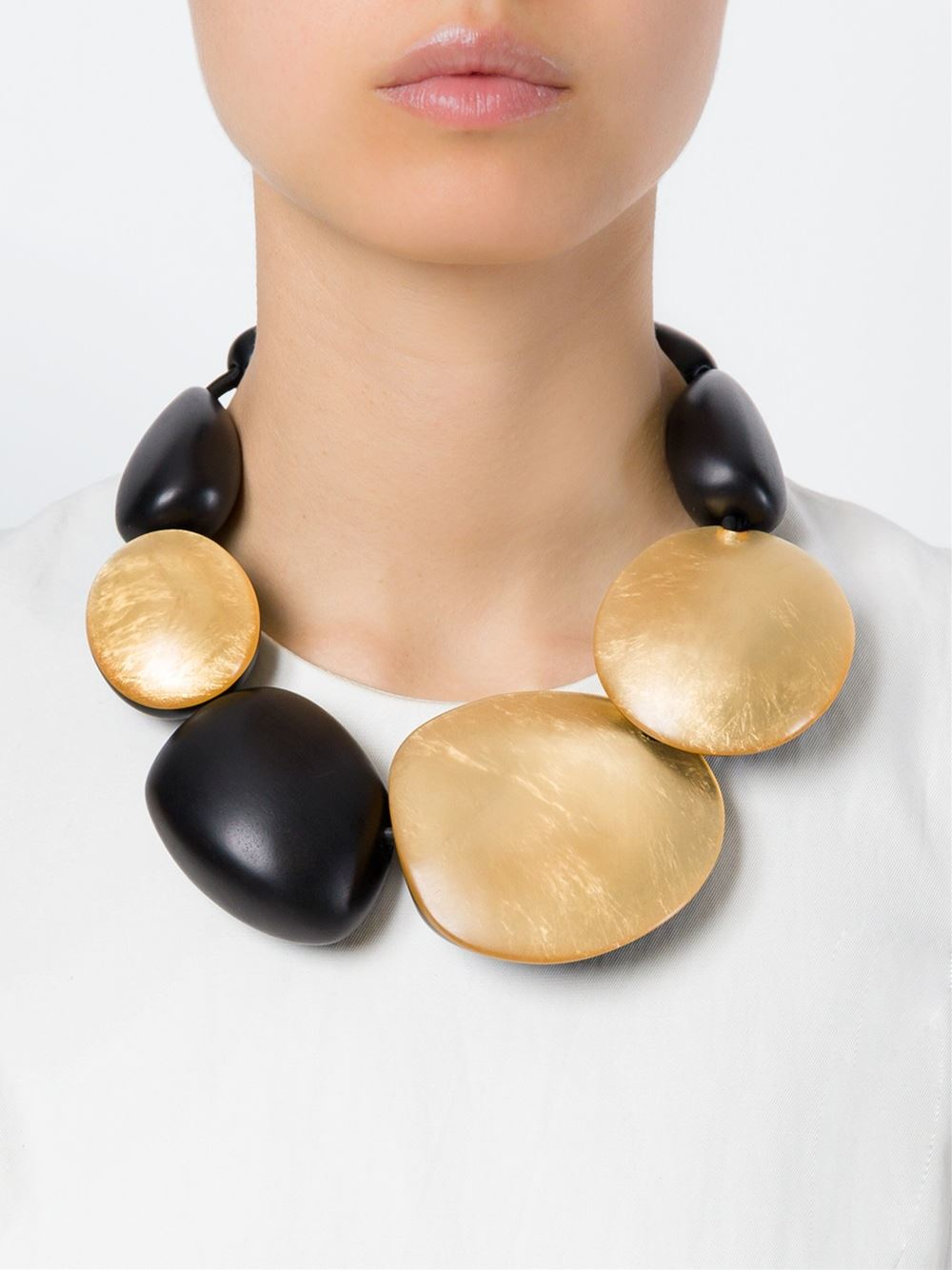 Monies Oversized Beads Necklace in Metallic (Black) Lyst