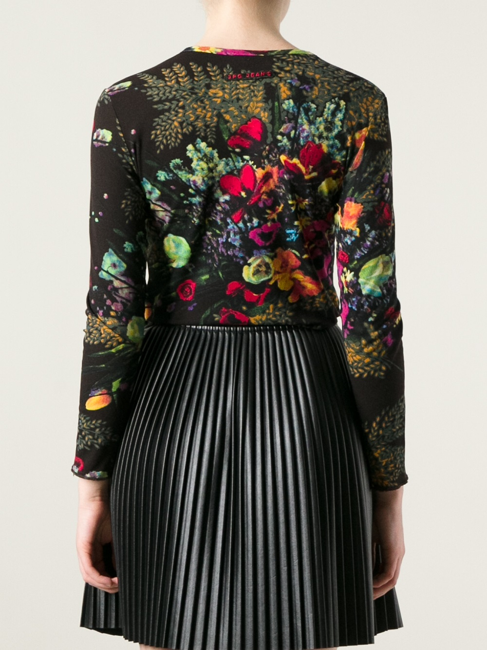 Jean Paul Gaultier Floral Print Top in Black - Lyst