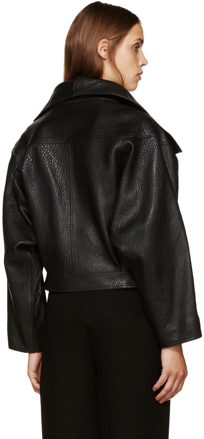Loewe Black Dolman Sleeve Leather Jacket | Lyst