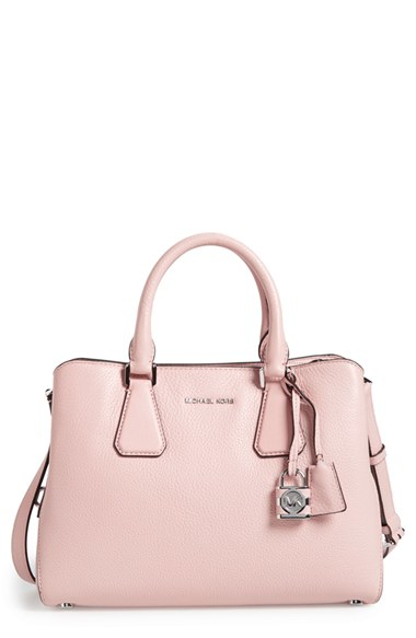 MICHAEL Michael Kors Camille Leather Satchel in Pink - Lyst