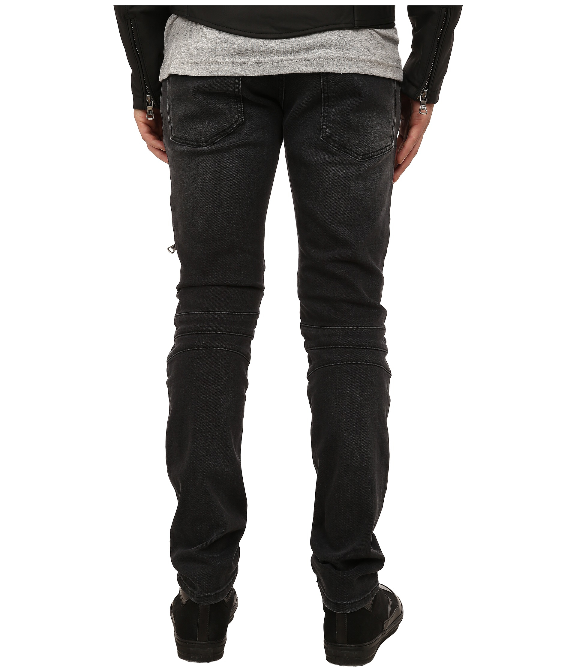 Balmain Zipper Jeans in Black for Men - Lyst