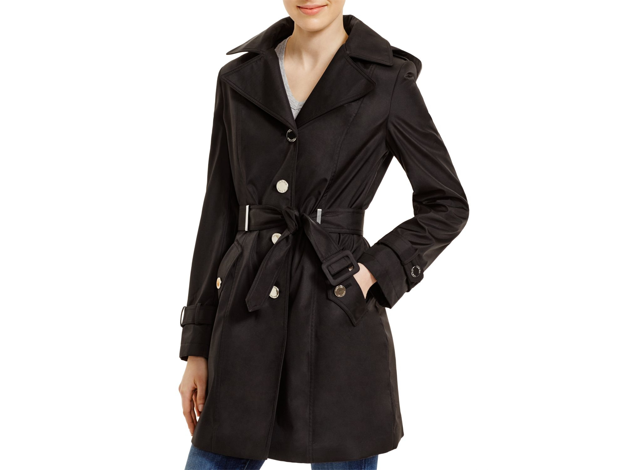 calvin klein hood plaid trench coa calvin klein hood plaid trench coa