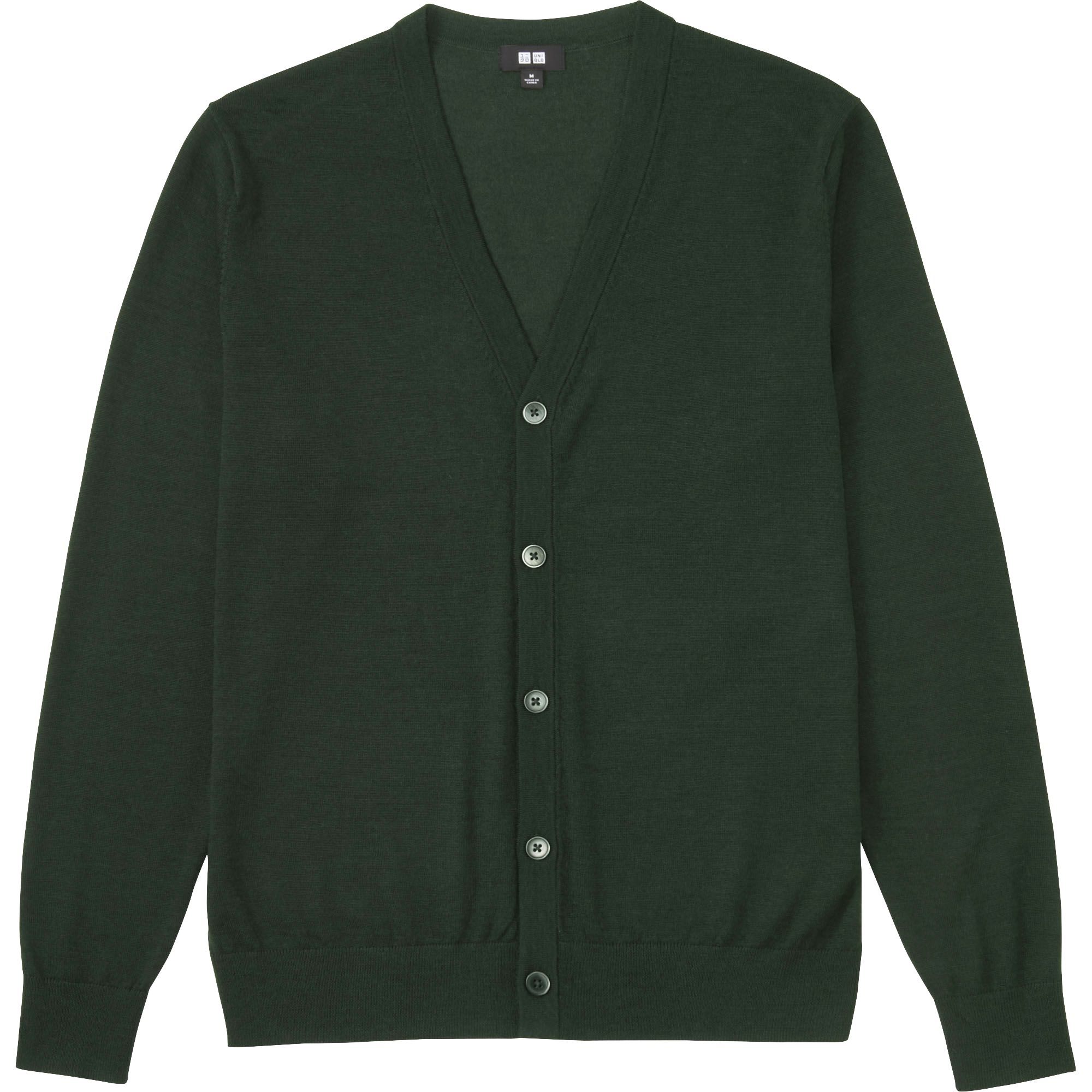 Uniqlo Men Extra Fine Merino Vneck Cardigan in Green for Men (DARK