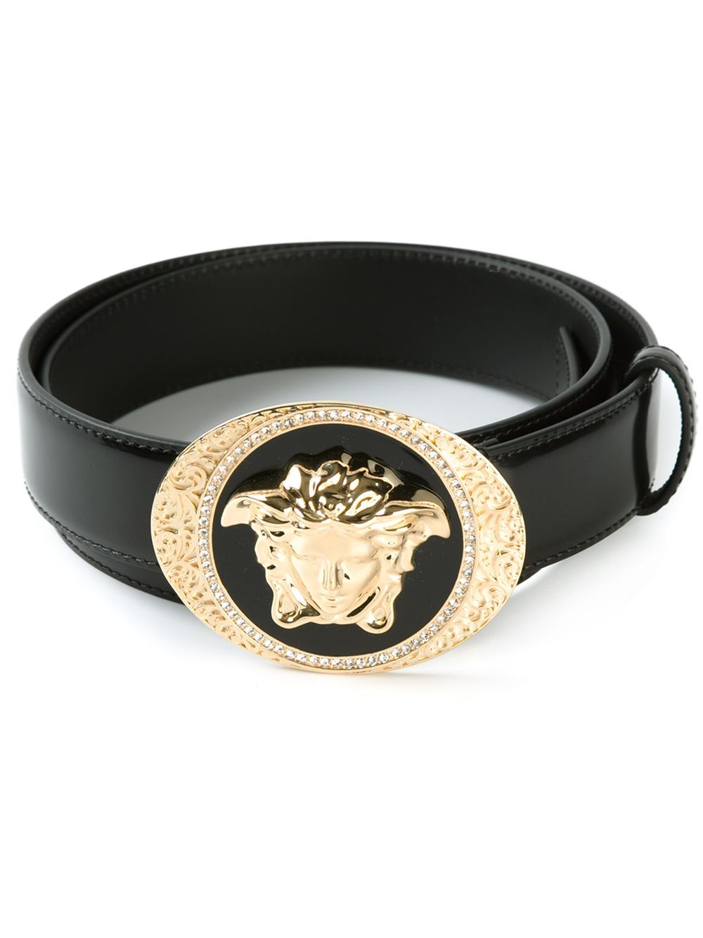 Versace Medusa Buckle Belt in Black | Lyst