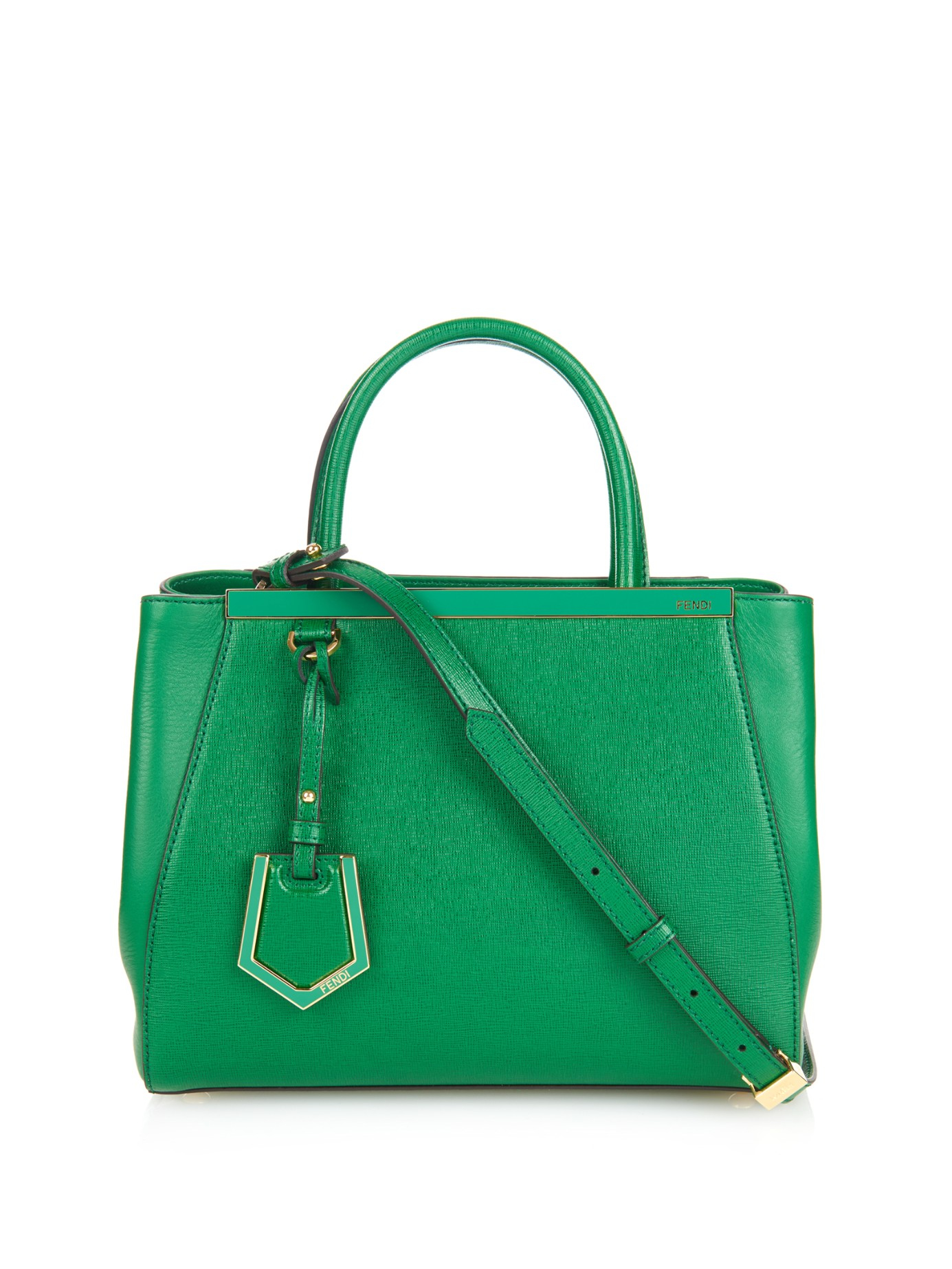 Lyst Fendi 2Jours Leather CrossBody Bag in Green