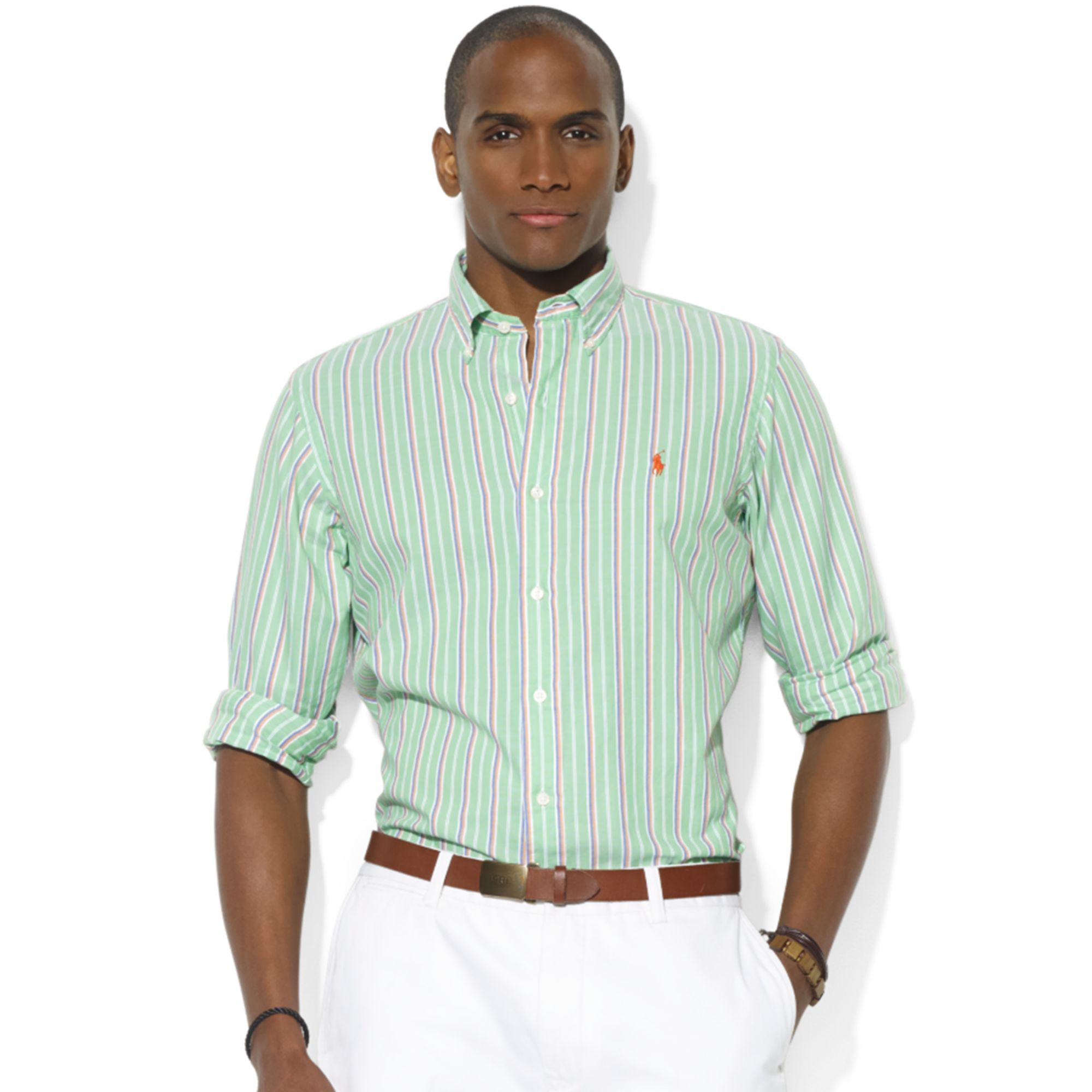 green striped ralph lauren shirt