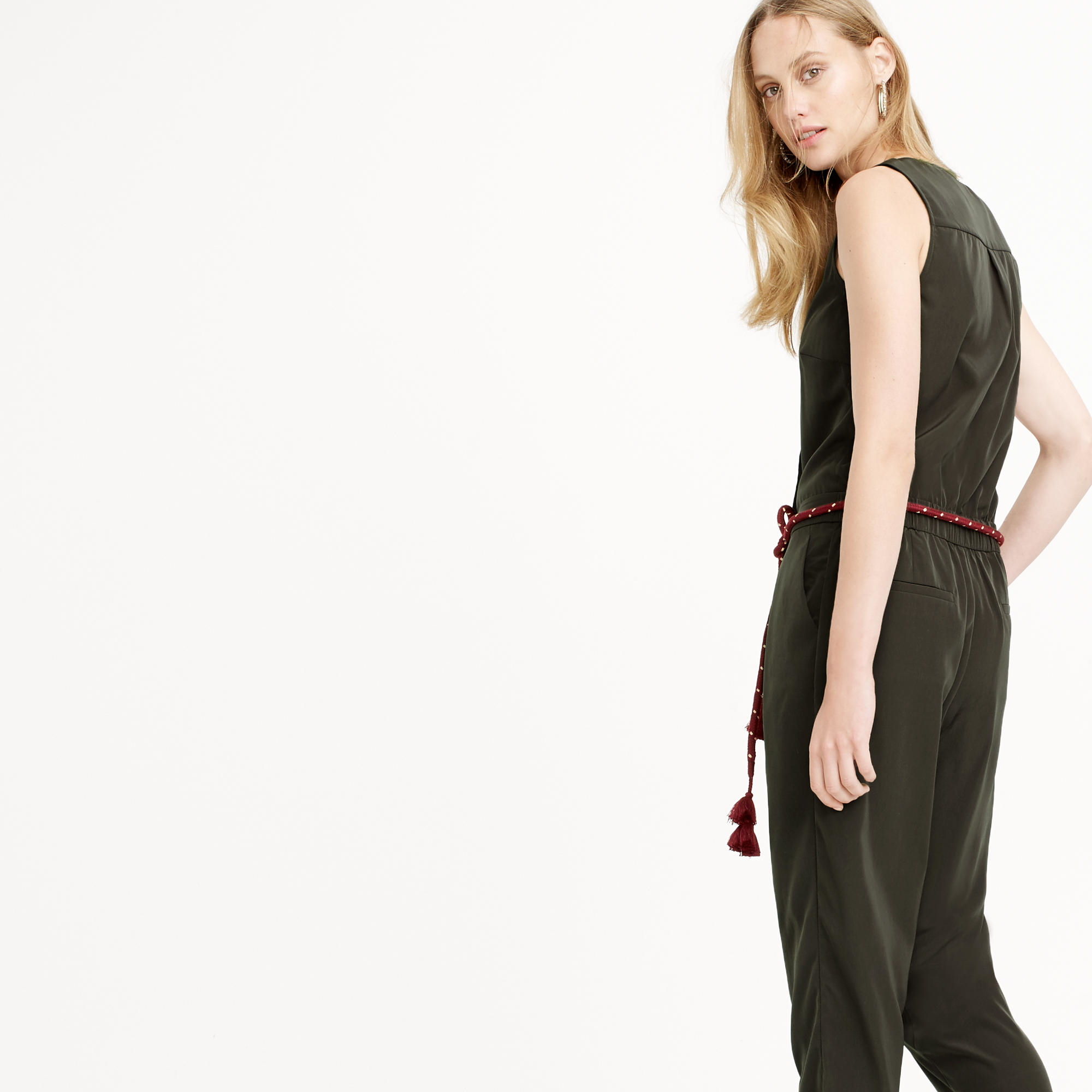 j crew green jumpsuit