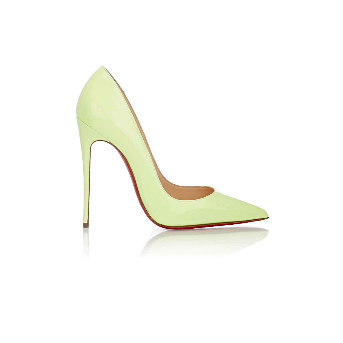 Christian louboutin So Kate Patent Leather Pumps in Green (Yellow ...