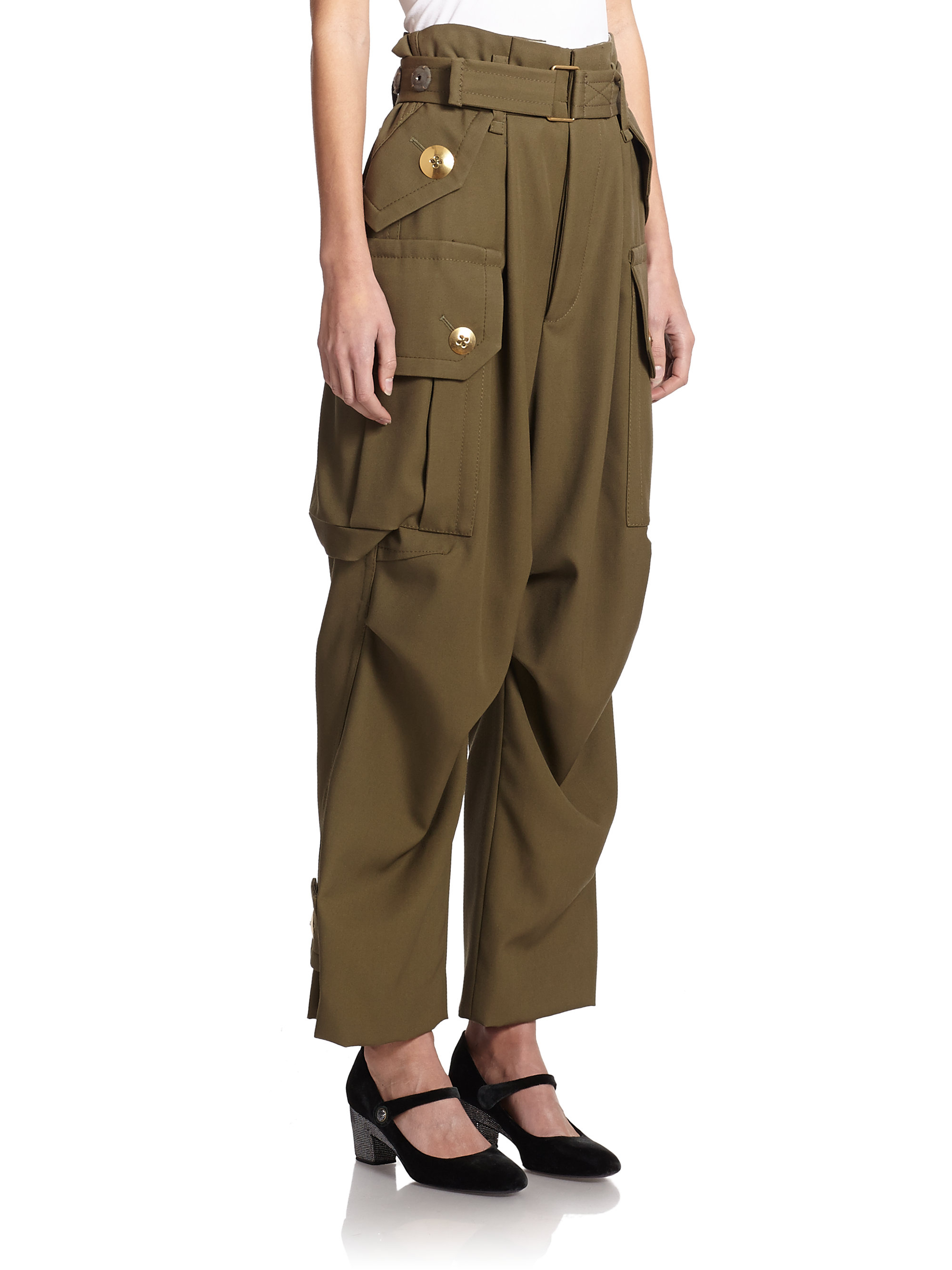 high waist cargo hose