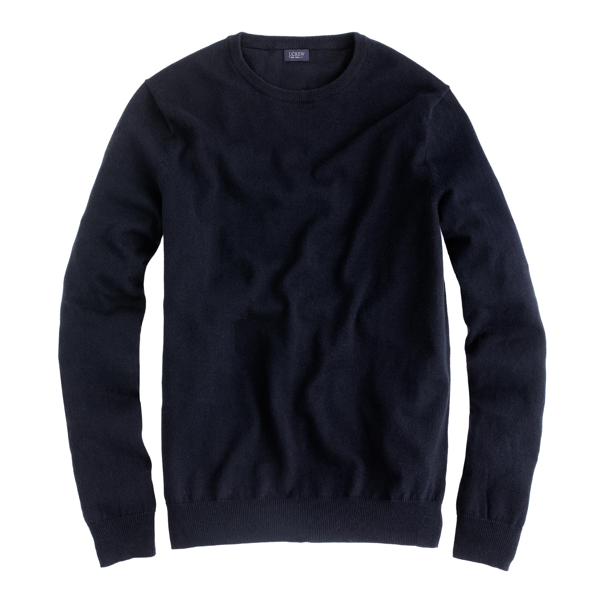 J.crew Slim Cotton-cashmere Crewneck Sweater in Black for Men | Lyst