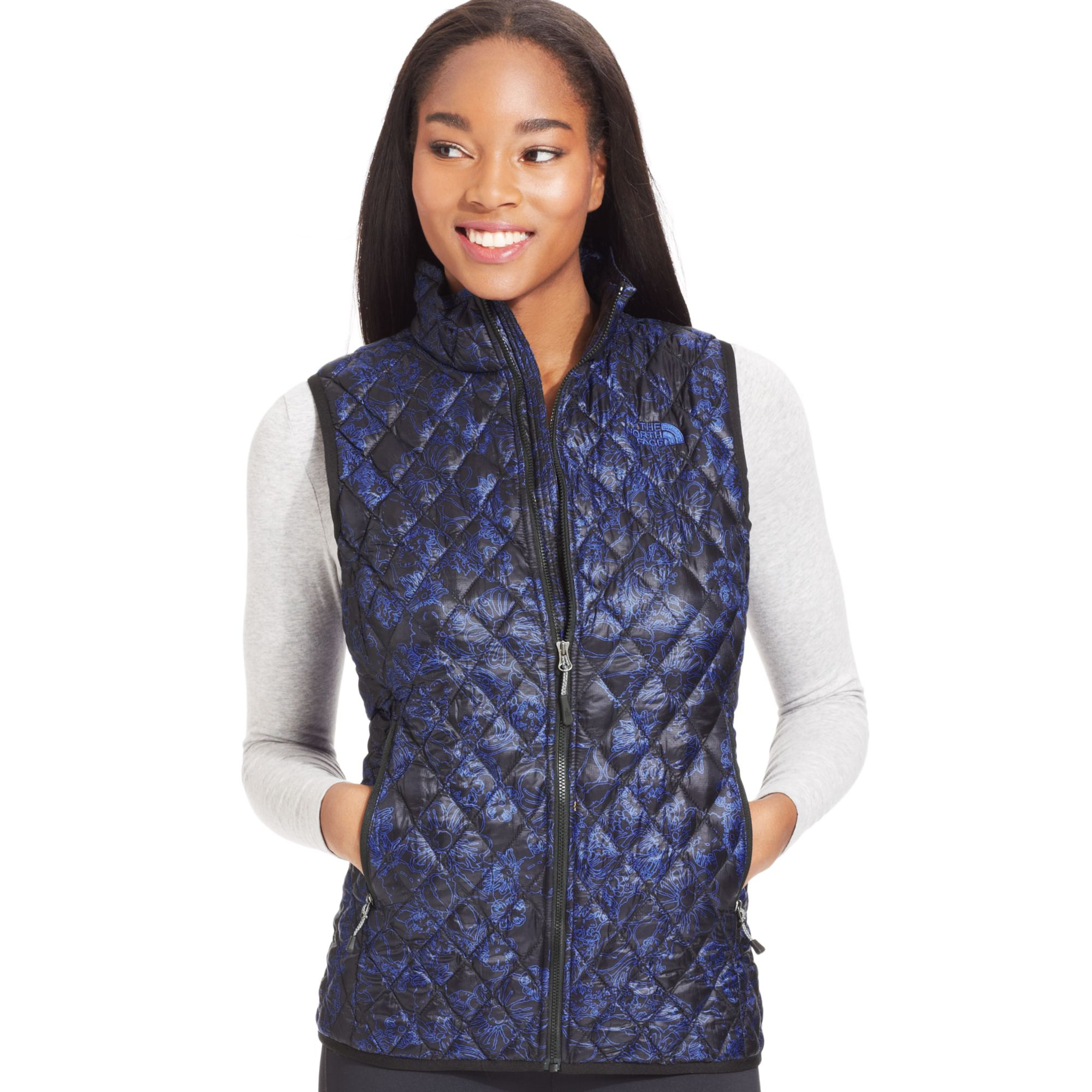 The North Face Printed Thermoball Quilted Puffer Vest in Blue Lyst