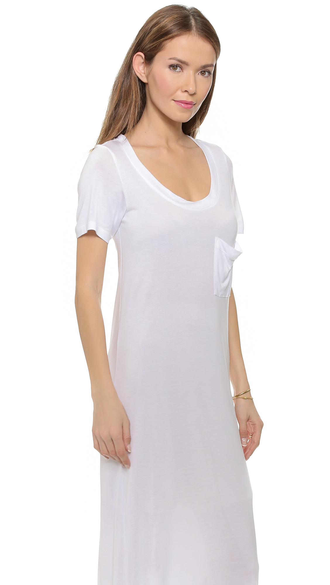 Haute hippie T-shirt Maxi Dress - White in White | Lyst