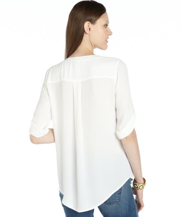 short sleeve white button down