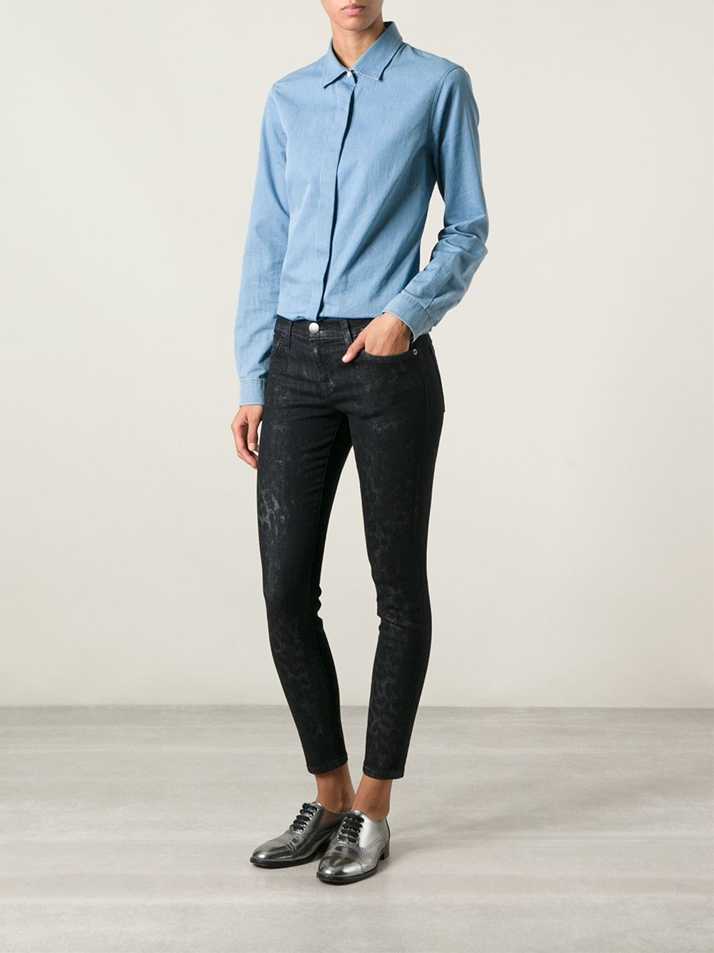 leopard patch distressed jeans