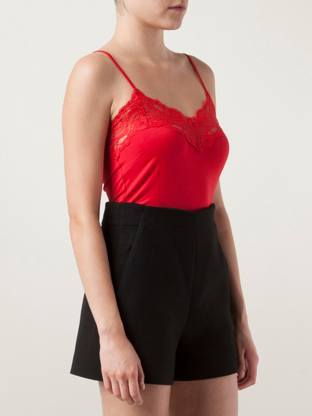 Allude Lace Cami in Red Lyst