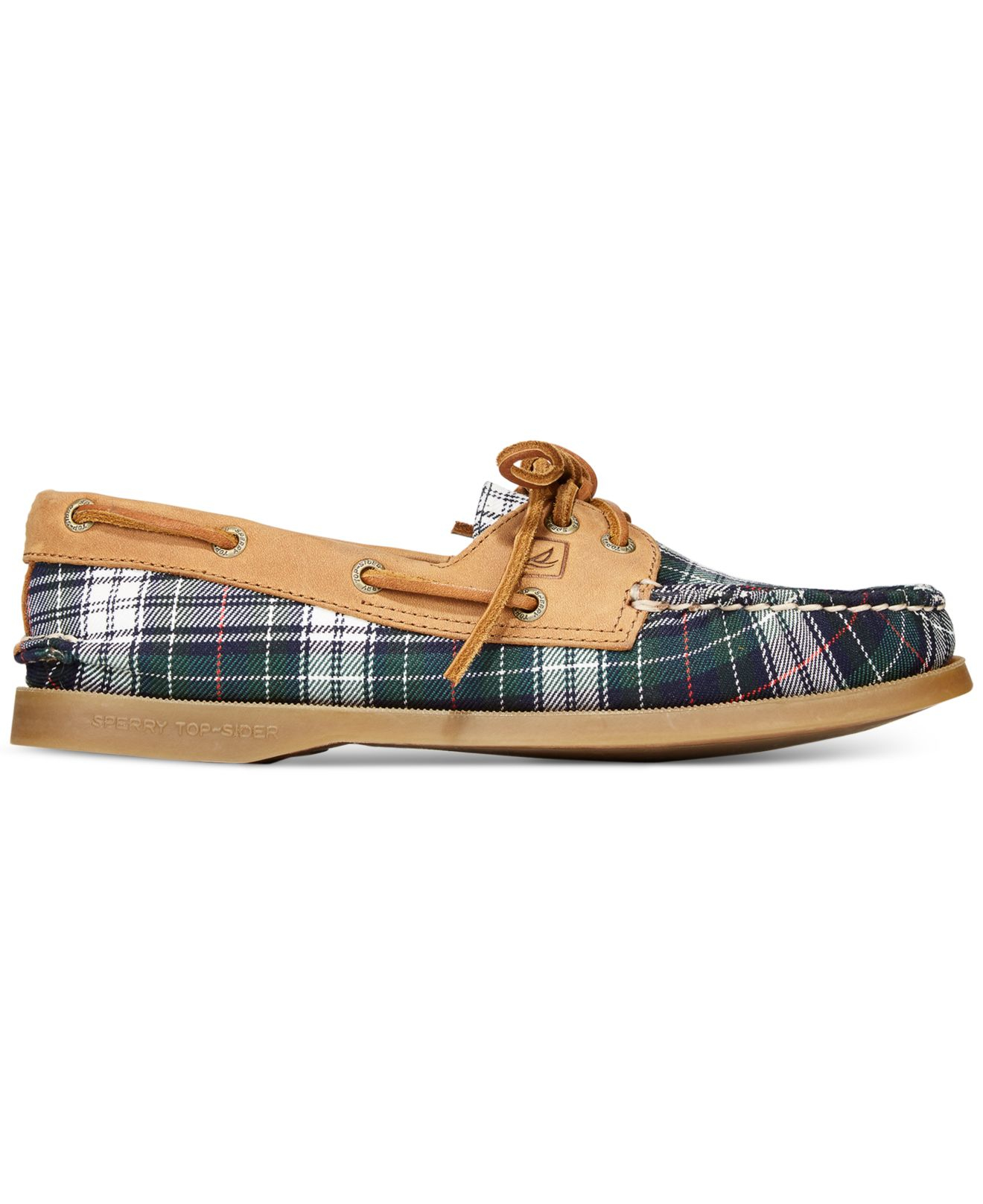 sperry plaid boat shoes