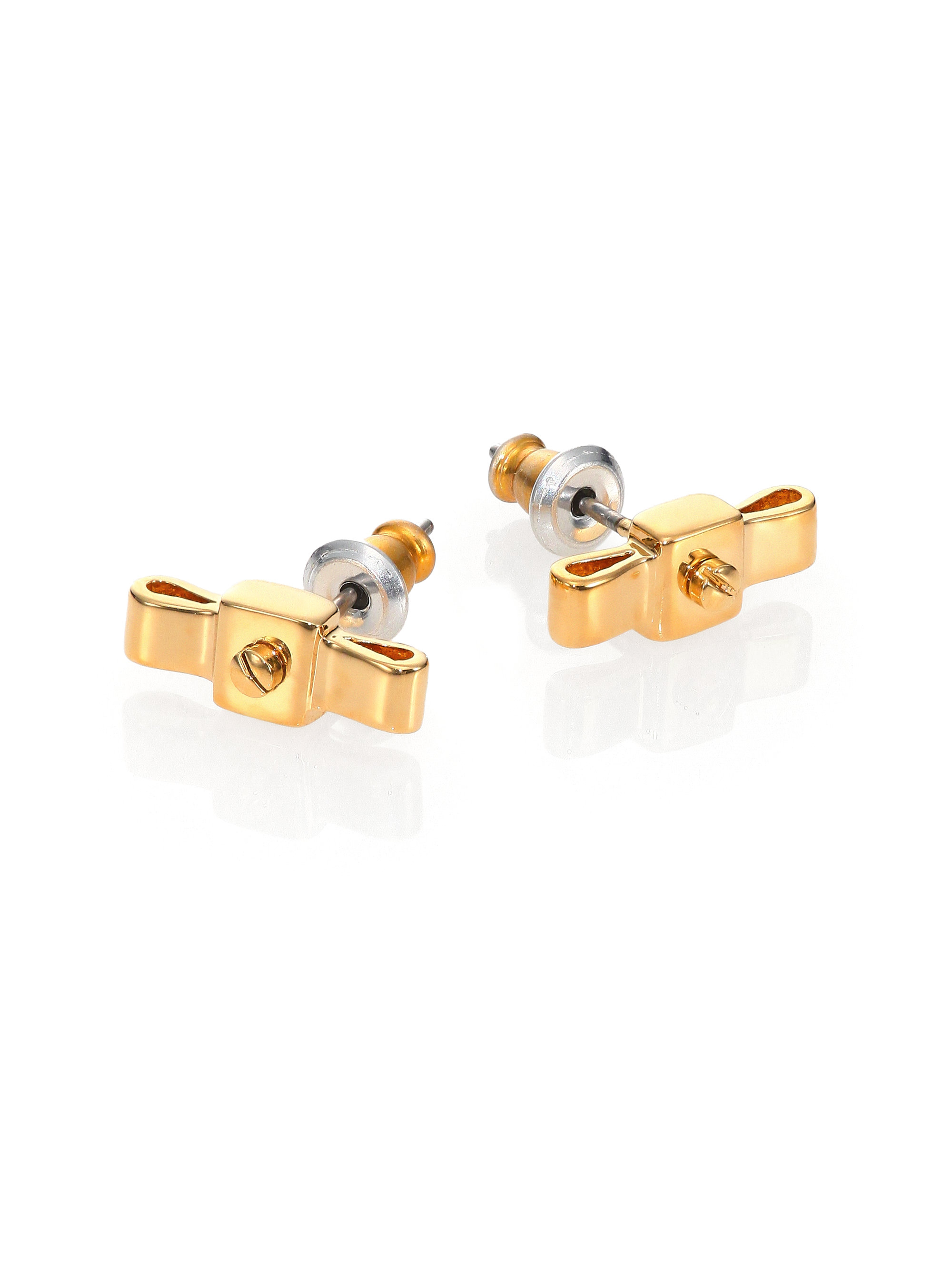 Lyst Marc By Jacobs Bow Tie Stud Earrings In Metallic Gallery